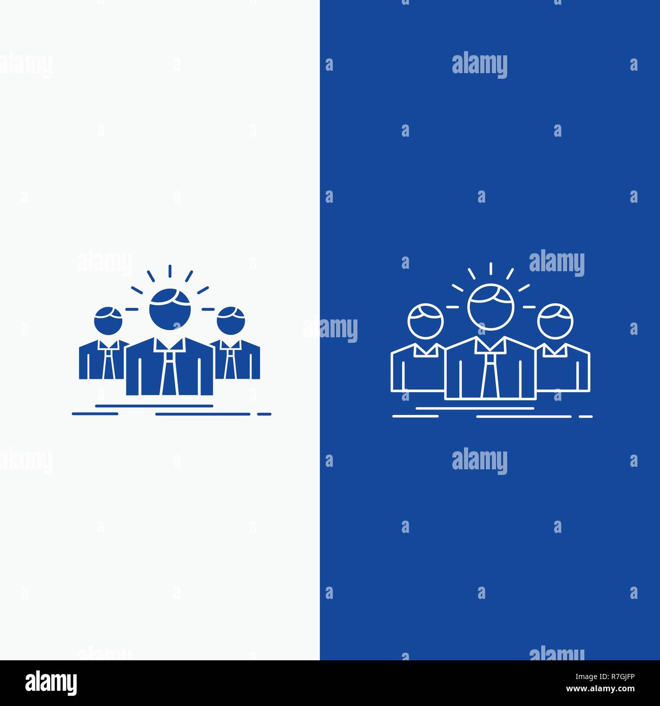 Business Career Employee Entrepreneur Leader Line And Glyph