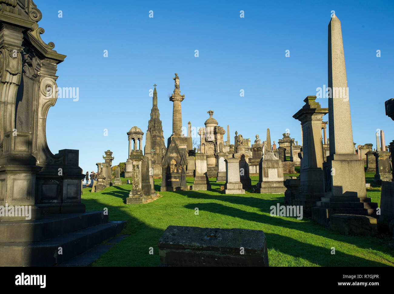 The Glasgow Necropolis , Victorian cemetery in Glasgow, Scotland Stock
