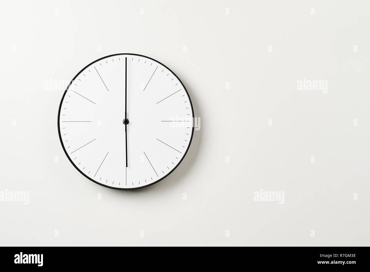 Classic round wall clock on white background with copy space Stock ...