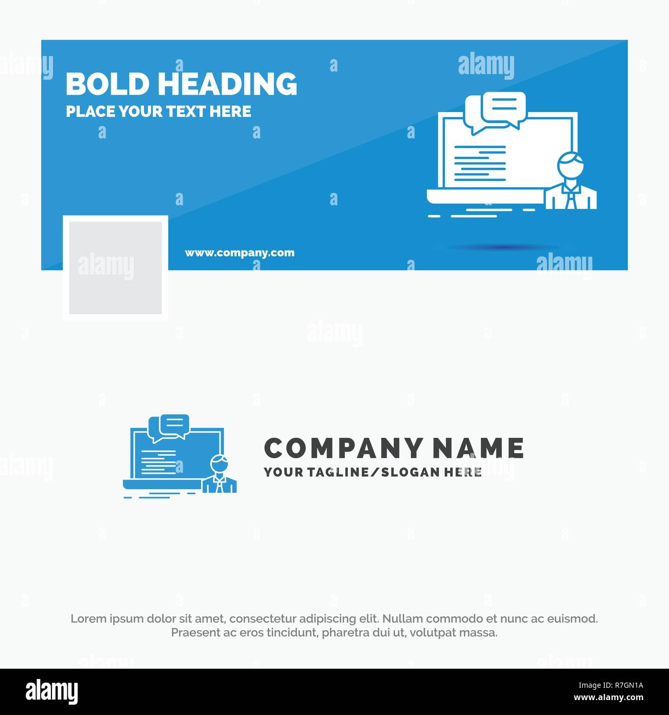 Blue Business Logo Template For Training Course Online Computer Chat Facebook Timeline Banner Design Vector Web Banner Background Illustration Stock Vector Image Art Alamy