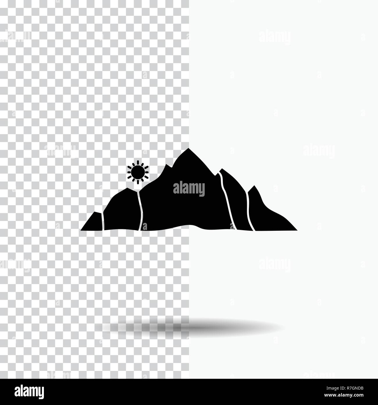hill, landscape, nature, mountain, scene Glyph Icon on Transparent ...