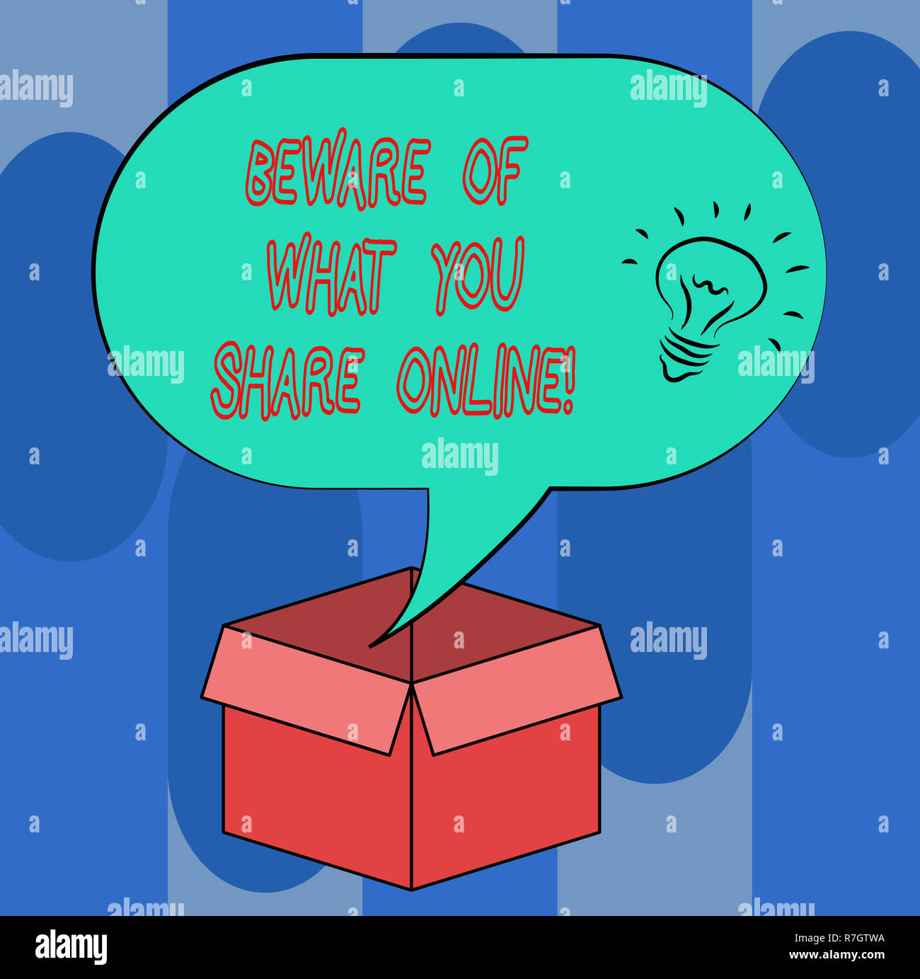 Handwriting text Beware Of What You Share Online. Concept meaning Be ...