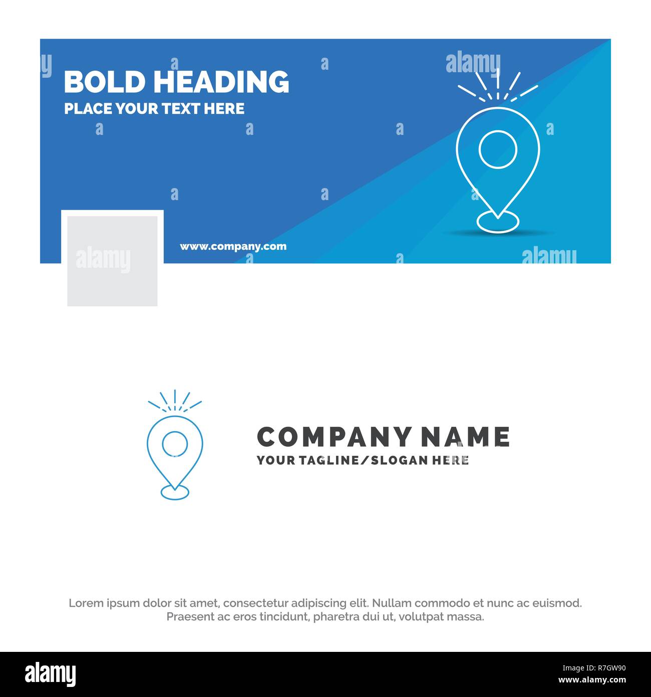 Blue Business Logo Template For Location Pin Camping Holiday