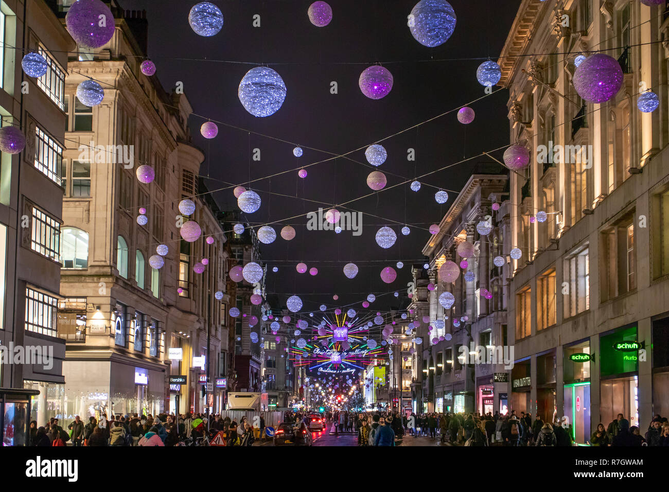 Christmas Lights in London, UK Stock Photo