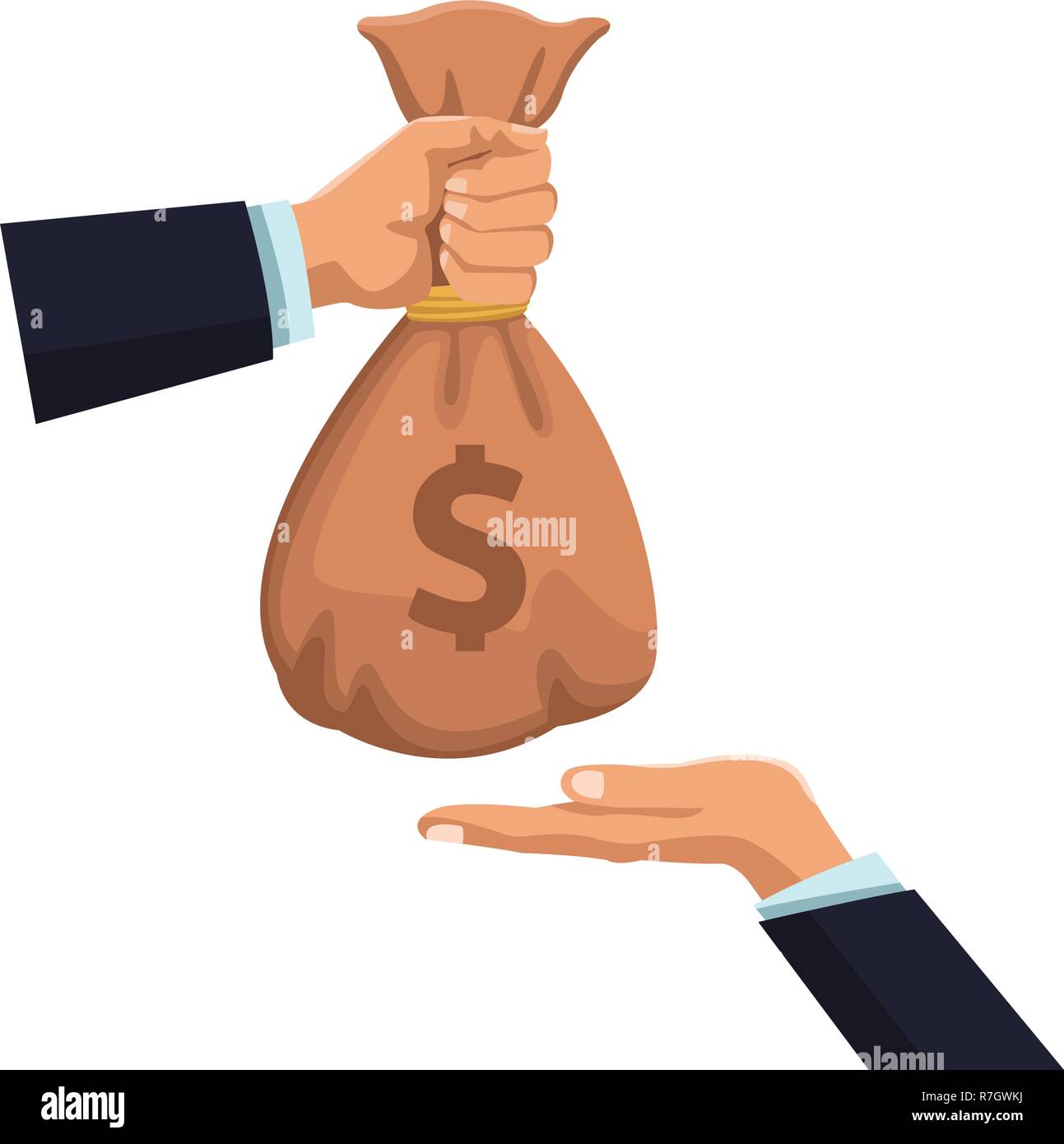 businessmen hands with money bag Stock Vector Image & Art - Alamy
