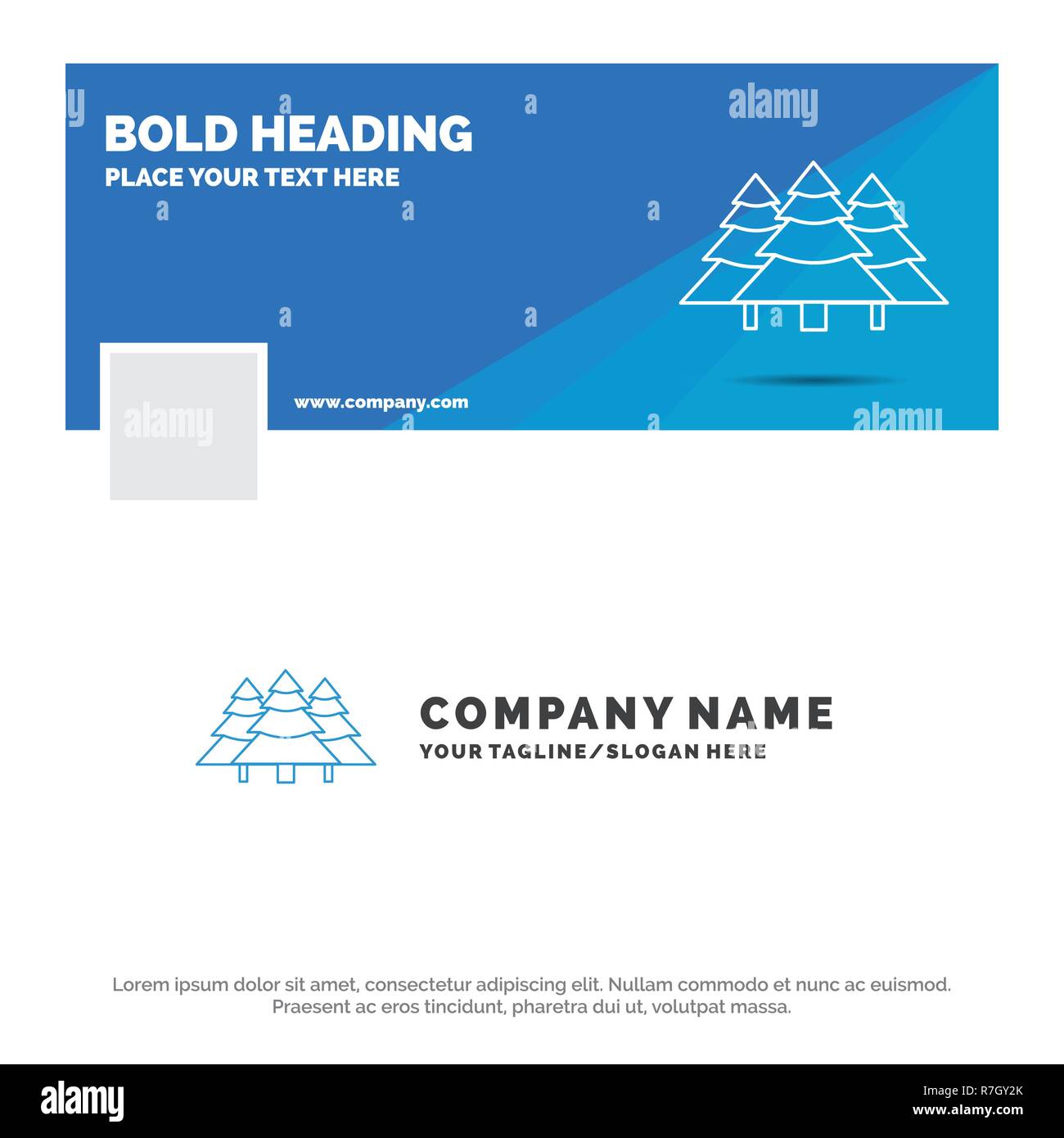 Blue Business Logo Template For Forest Camping Jungle Tree