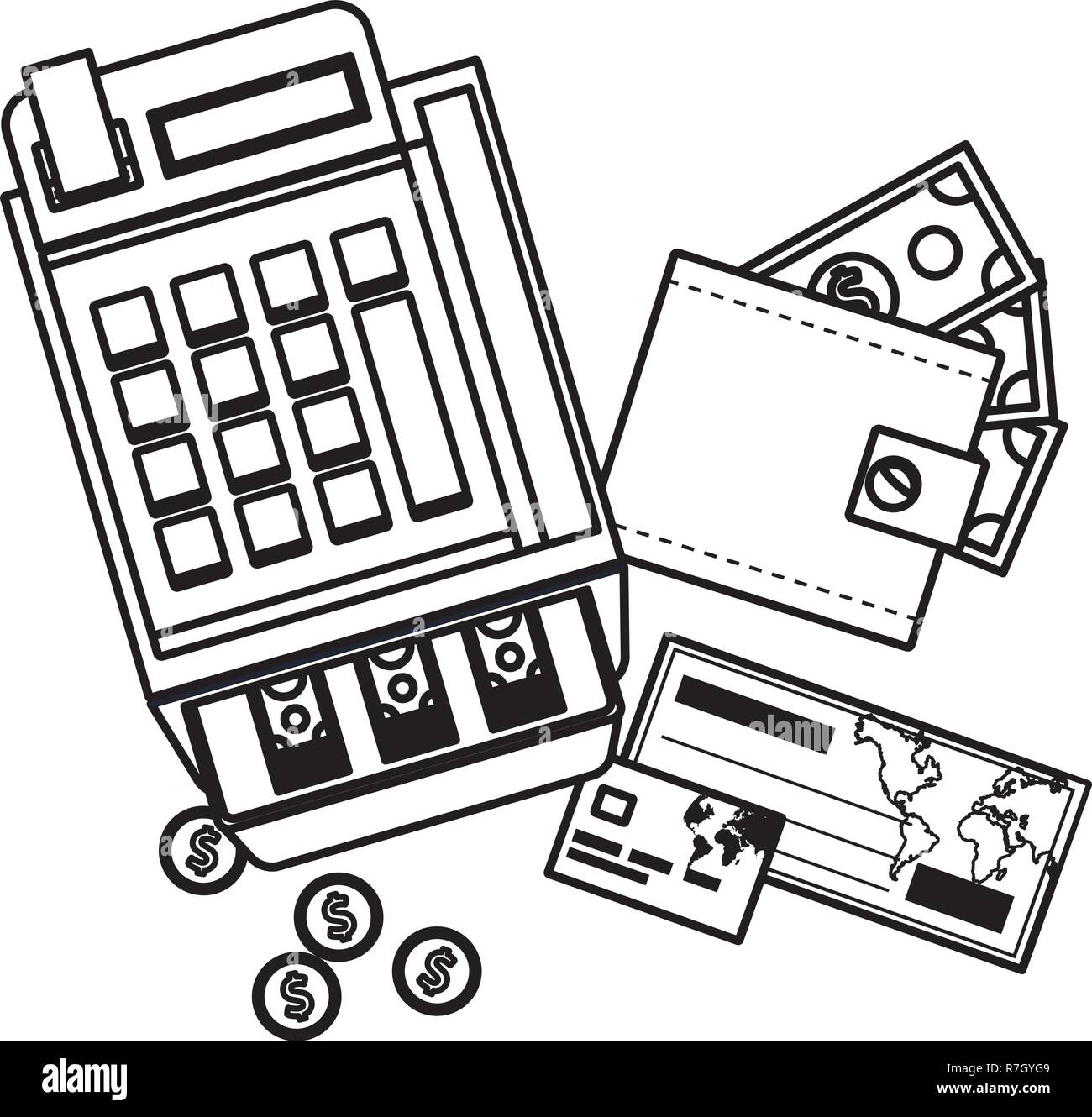 cash register icon Stock Vector Image & Art Alamy