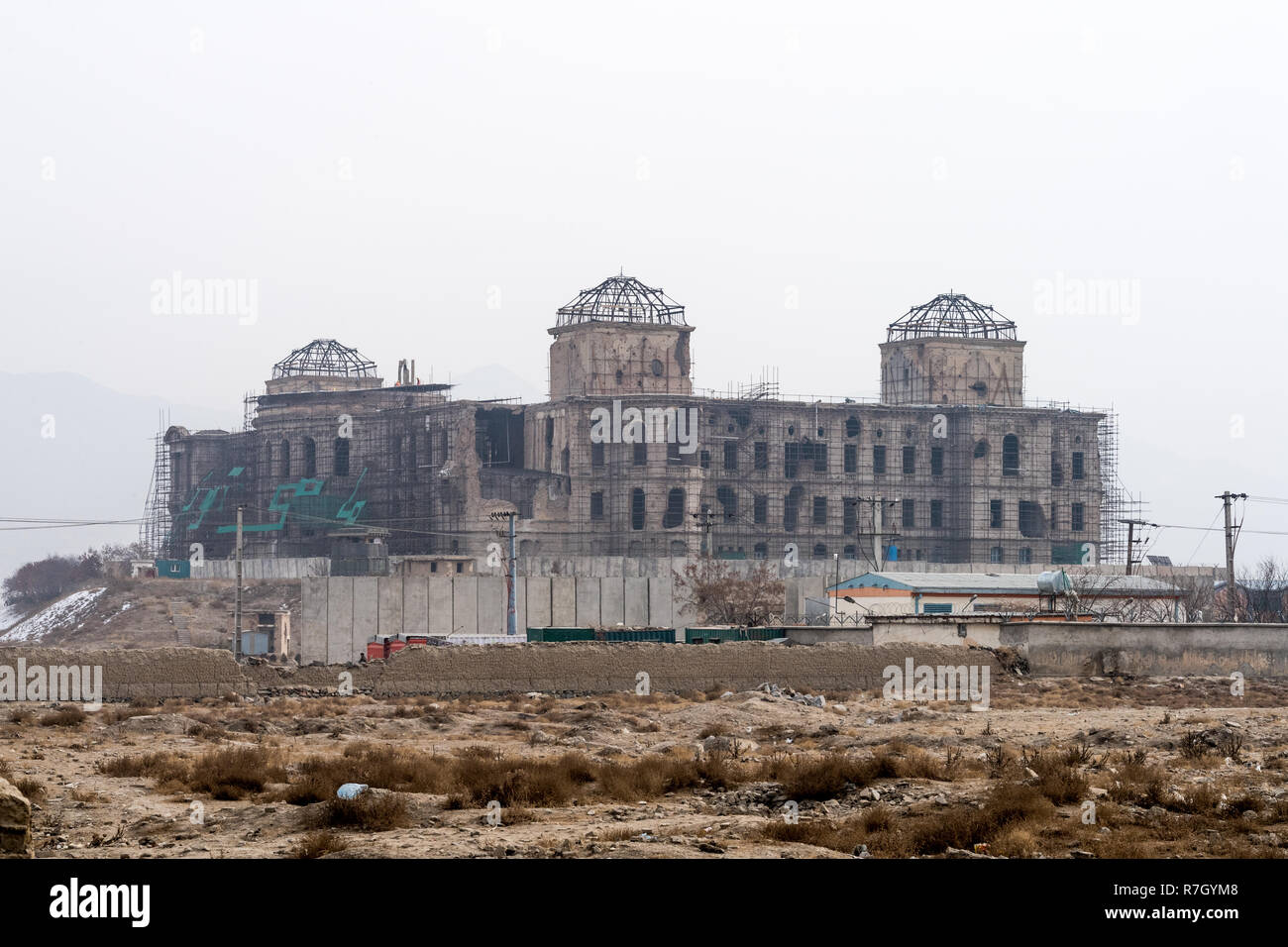 Darul Aman Palace, built under King Amanullah Khan and Destroyed During the 1978 Communist Coup, Kabul, Kabul Province, Afghanistan Stock Photo