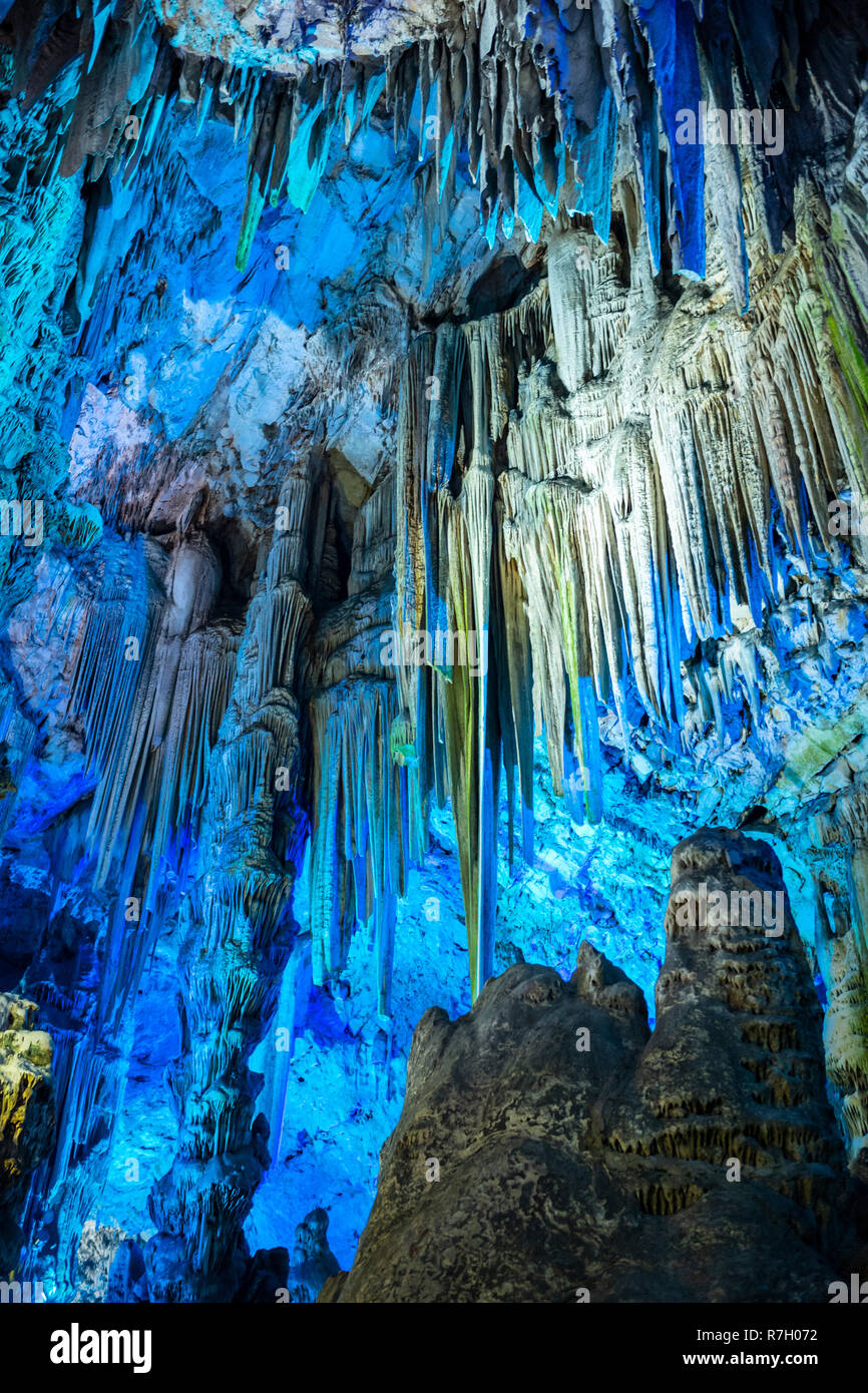 Old St. Michael's Cave located at the Upper Rock Nature Reserve at Gibraltar. Stock Photo