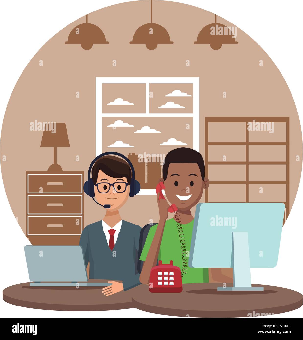 costumer support services Stock Vector