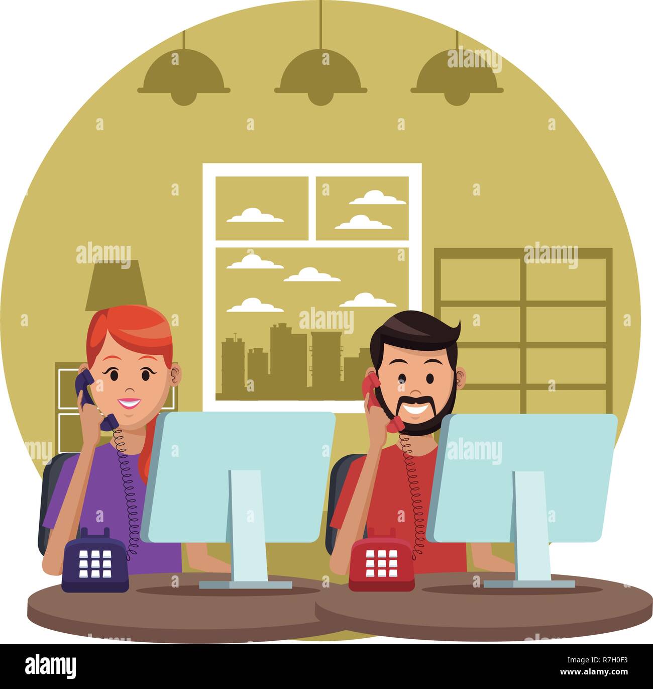 costumer support services Stock Vector
