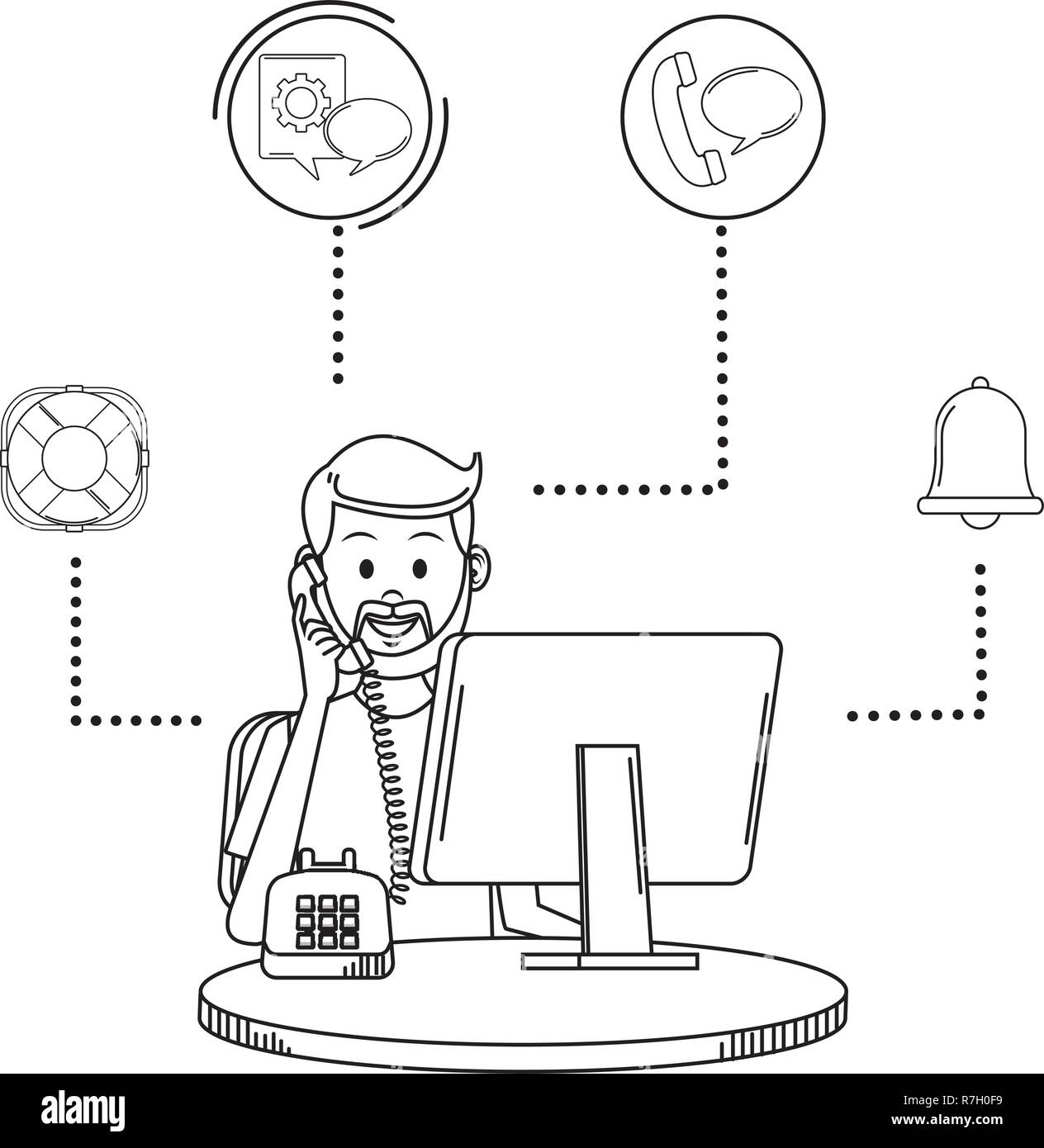 costumer support services Stock Vector