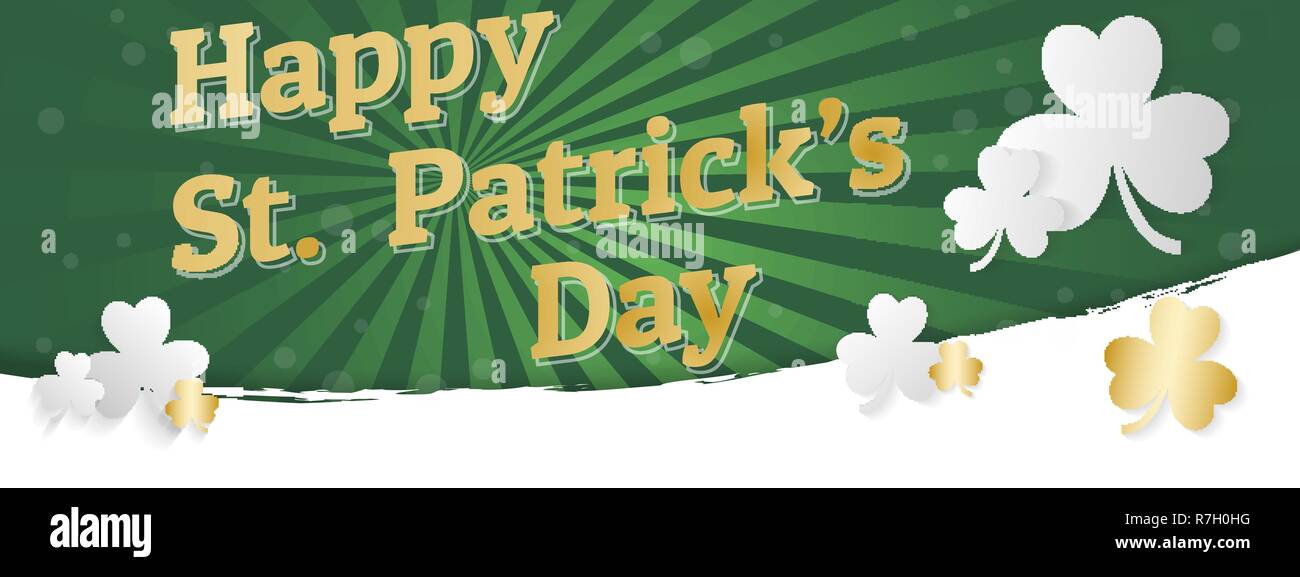 Happy St. Patrick's Day banner or background. Vector illustration. Stock Vector