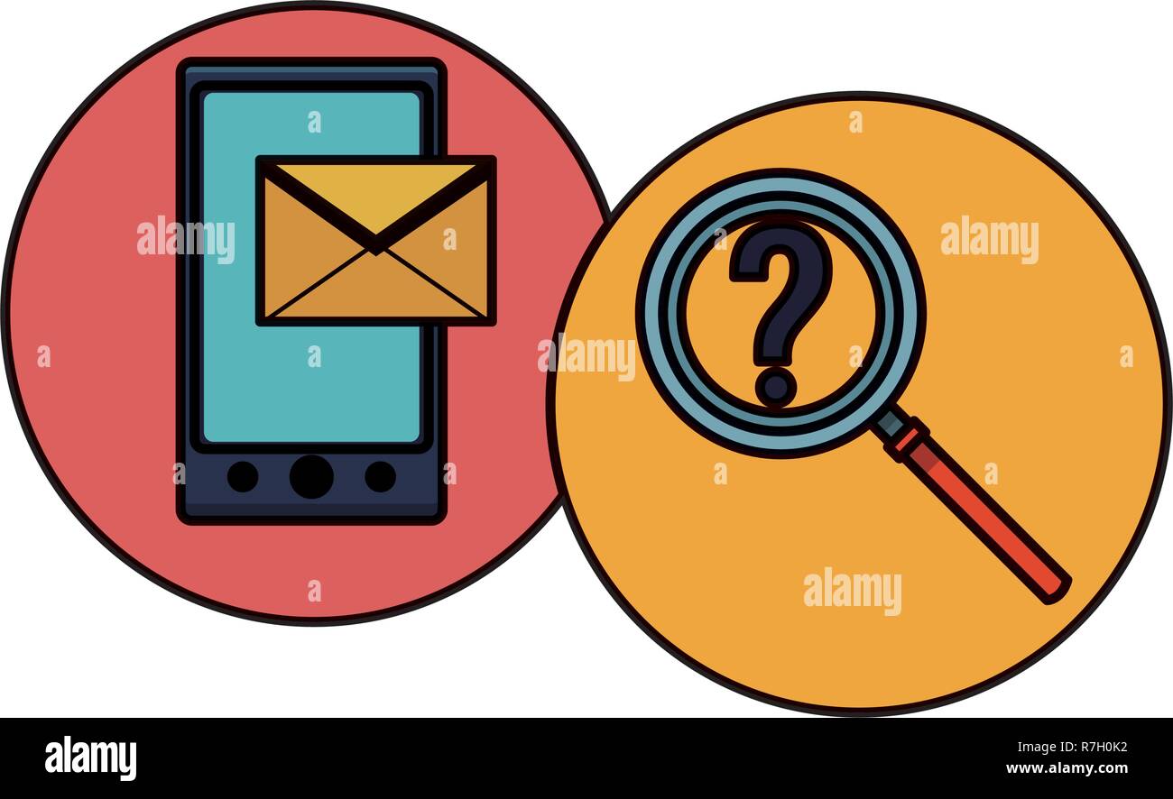 smartphone and magnifying glass Stock Vector Image & Art - Alamy