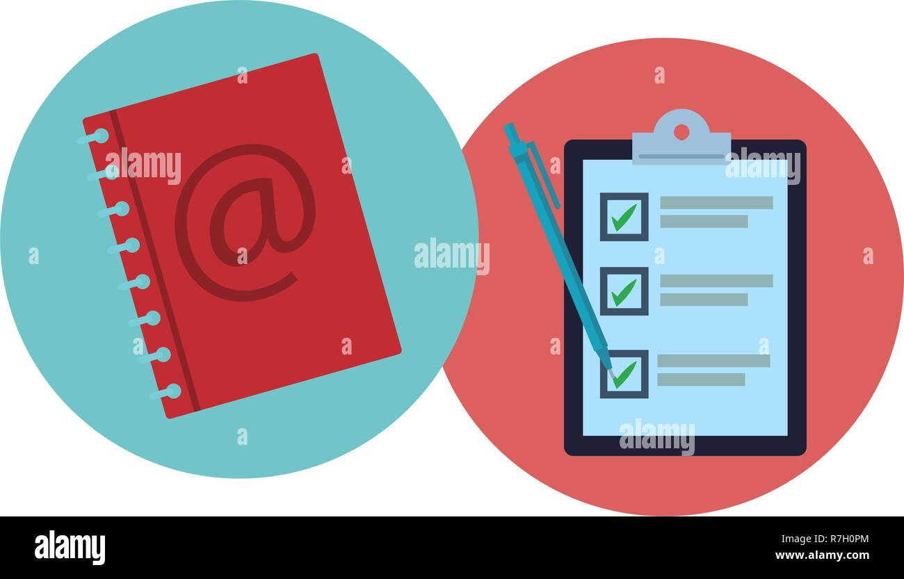 address book and checklist Stock Vector Image & Art - Alamy