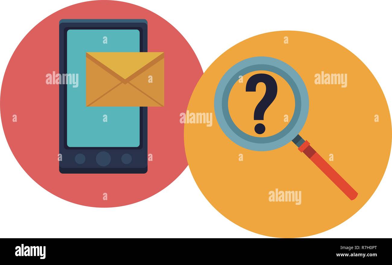 smartphone and magnifying glass Stock Vector Image & Art - Alamy