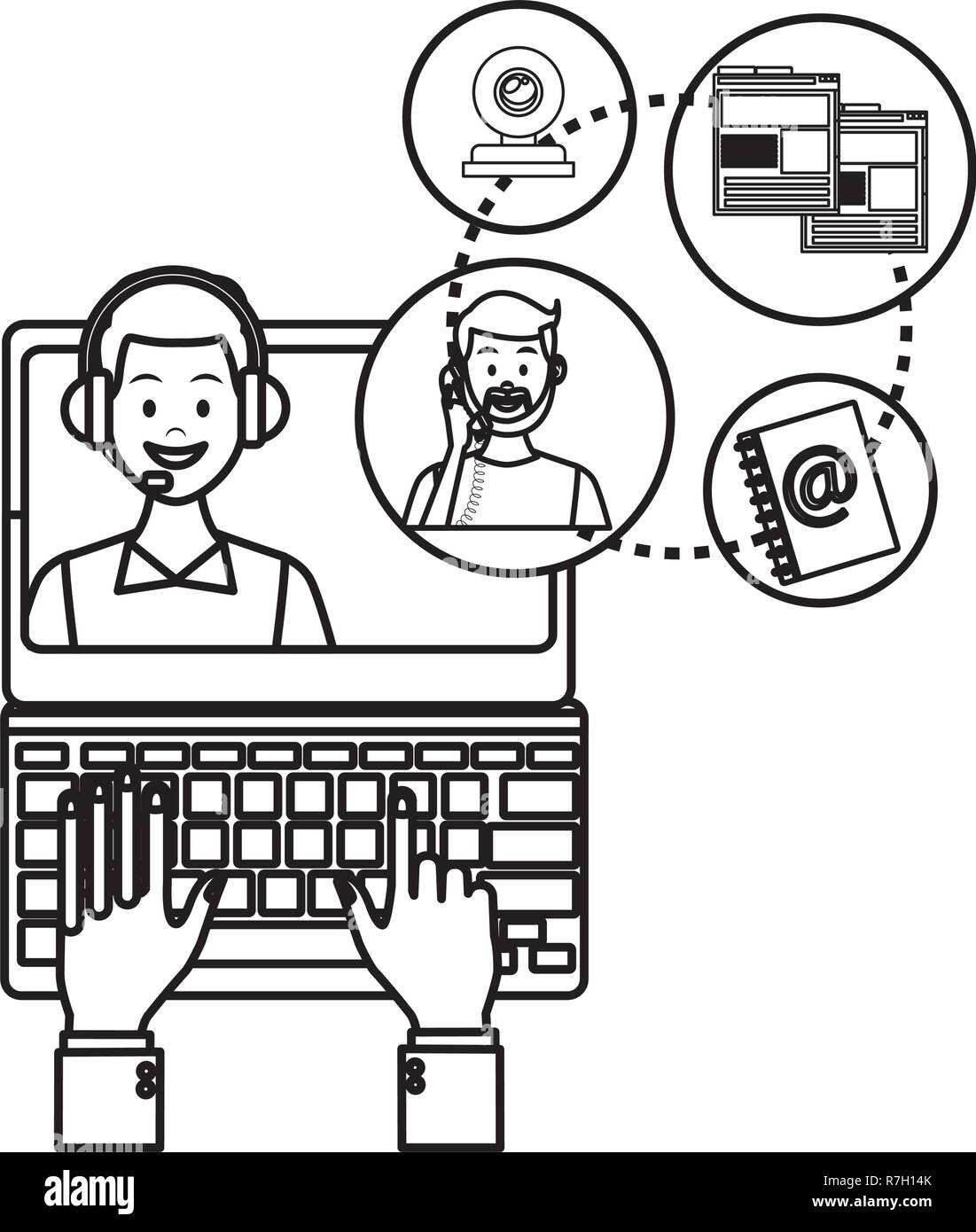 Computer Assistance Icon Stock Vector Image Art Alamy