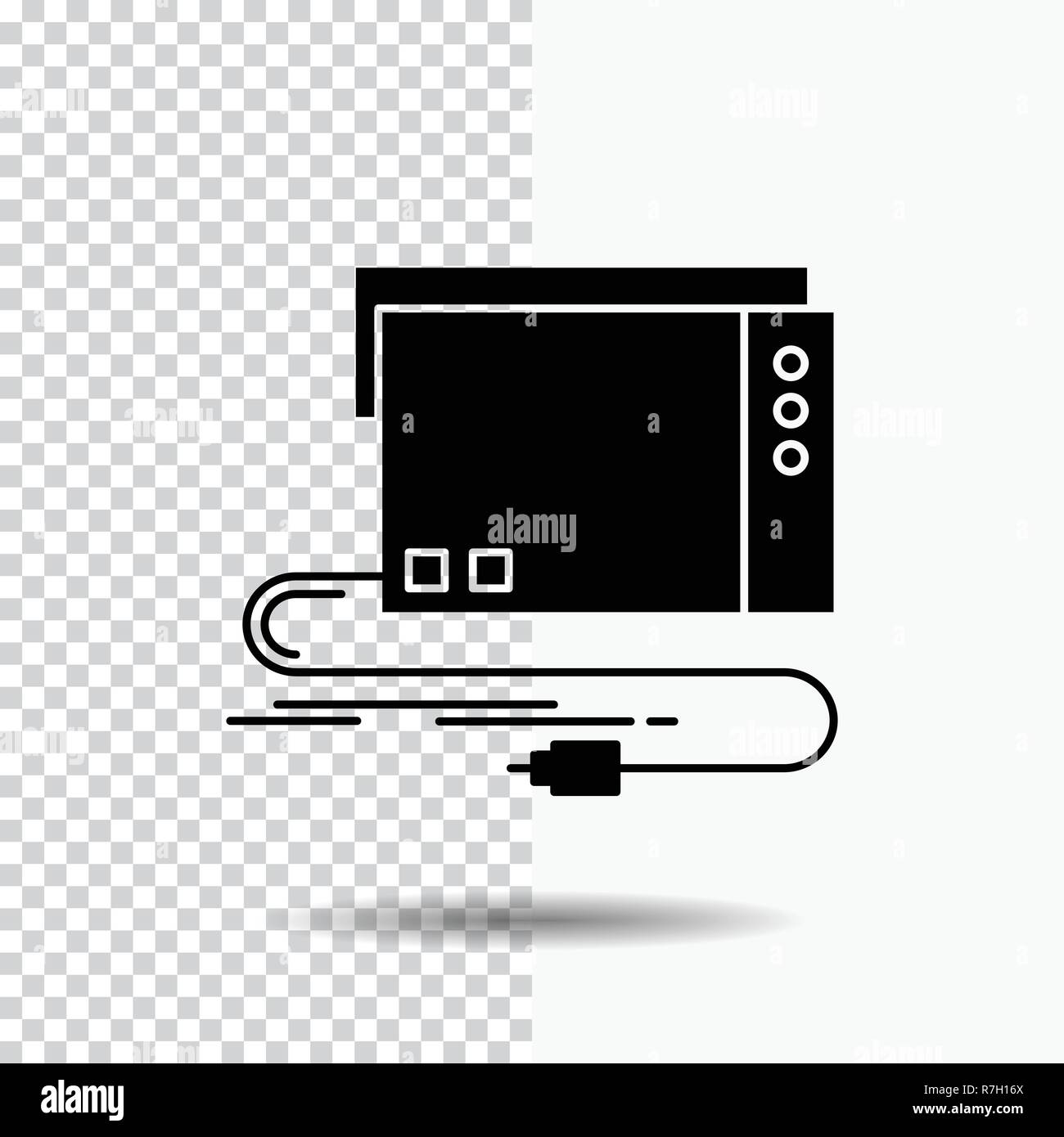 audio, card, external, interface, sound Glyph Icon on Transparent Background. Black Icon Stock Vector