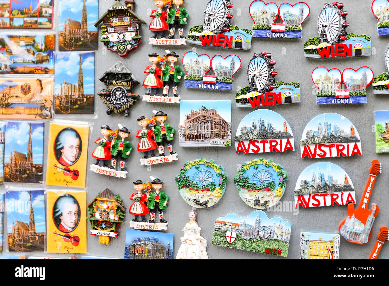 Magnets in a Shop, Vienna City, Austria Stock Photo - Alamy