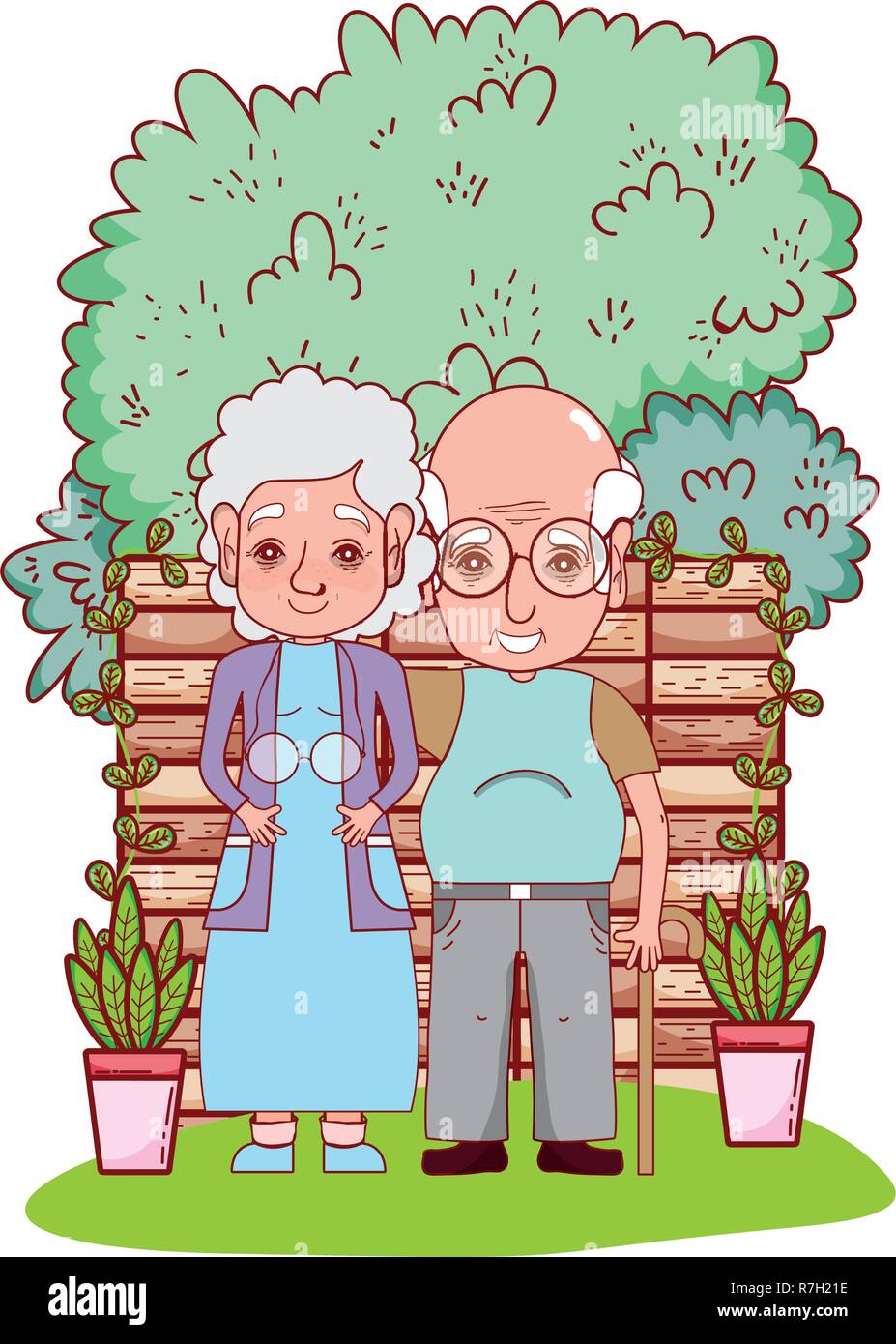cute grandparents couple cartoon Stock Vector Image & Art - Alamy