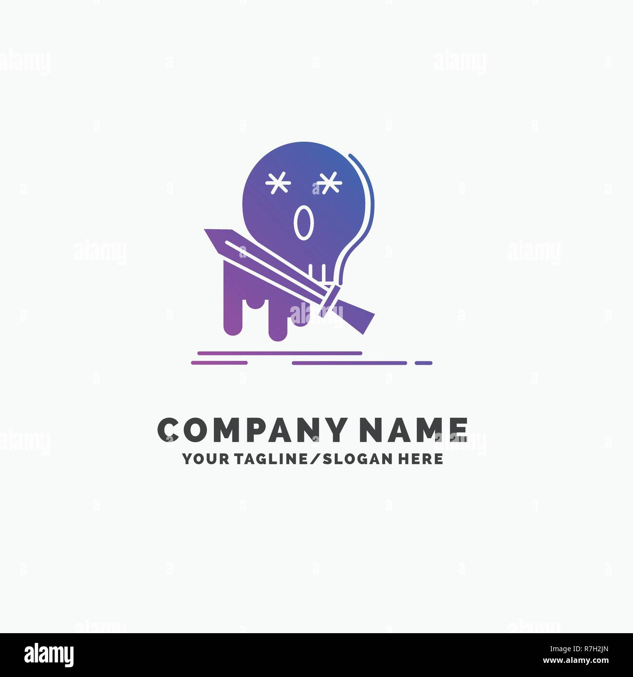Death Frag Game Kill Sword Purple Business Logo Template