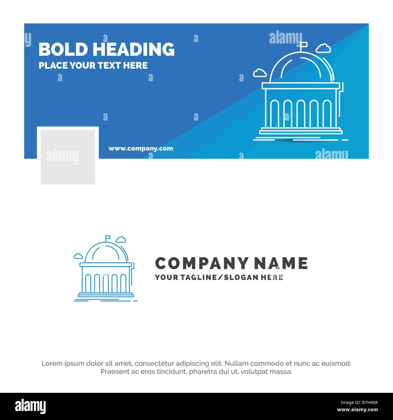 Blue Business Logo Template For Library School Education