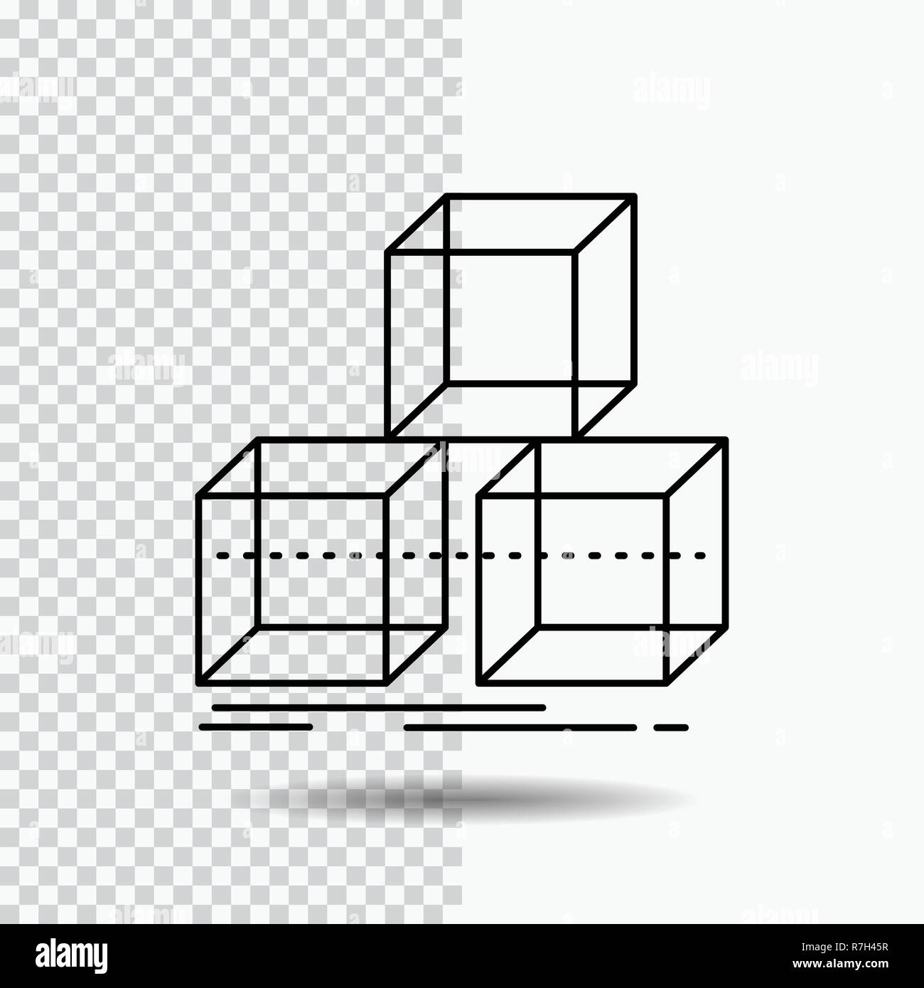 Arrange Design Stack 3d Box Line Icon On Transparent Background Black Icon Vector Illustration Stock Vector Image Art Alamy