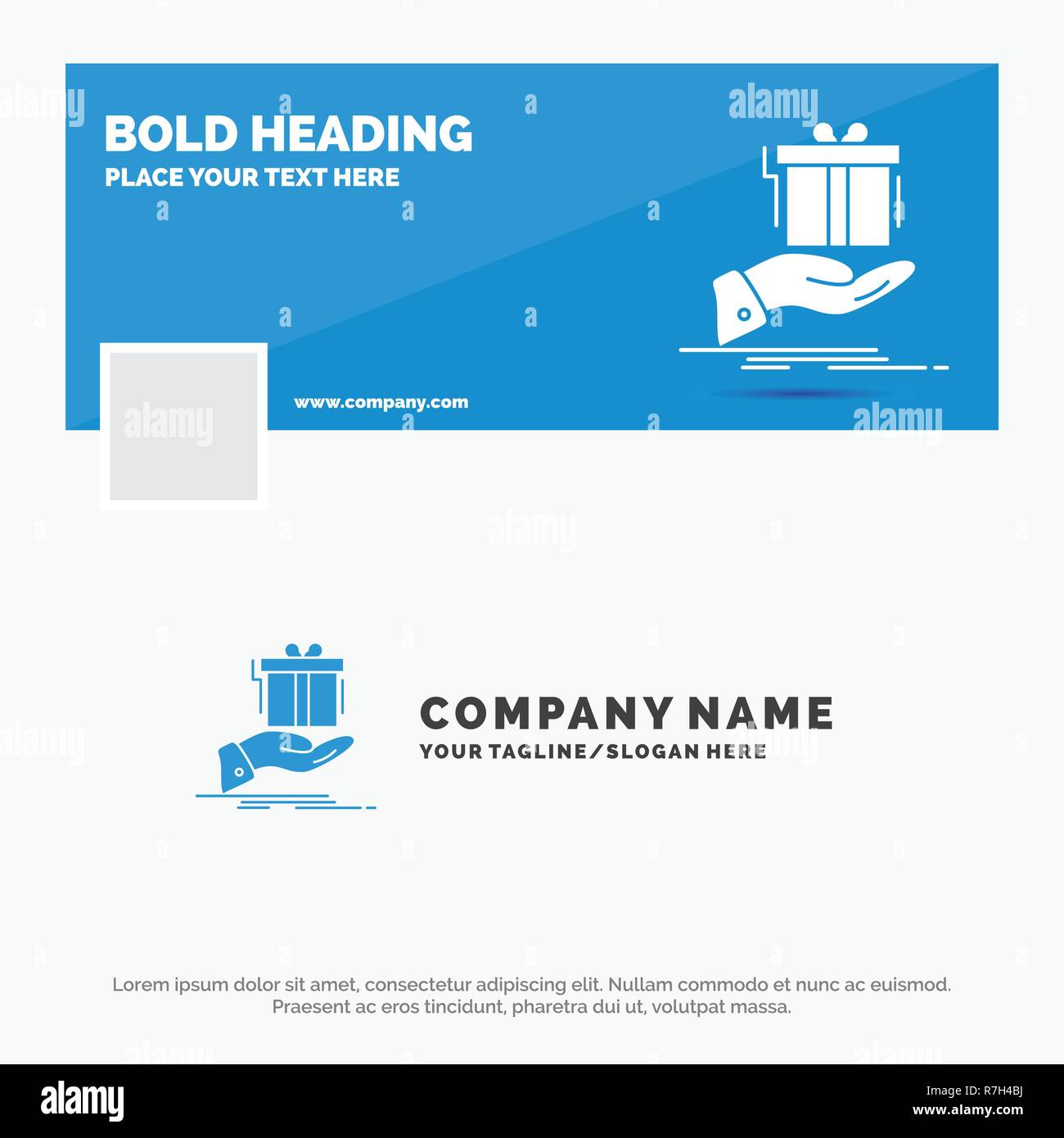 Blue Business Logo Template For Gift Surprise Solution Idea