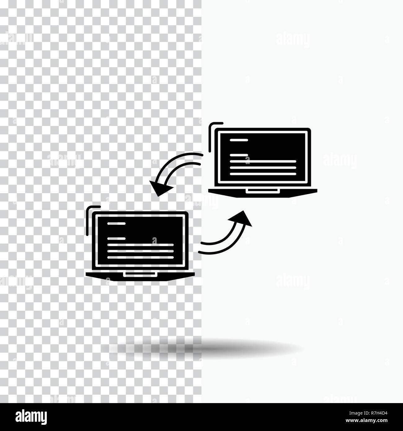 Computer, connection, link, network, sync Glyph Icon on Transparent