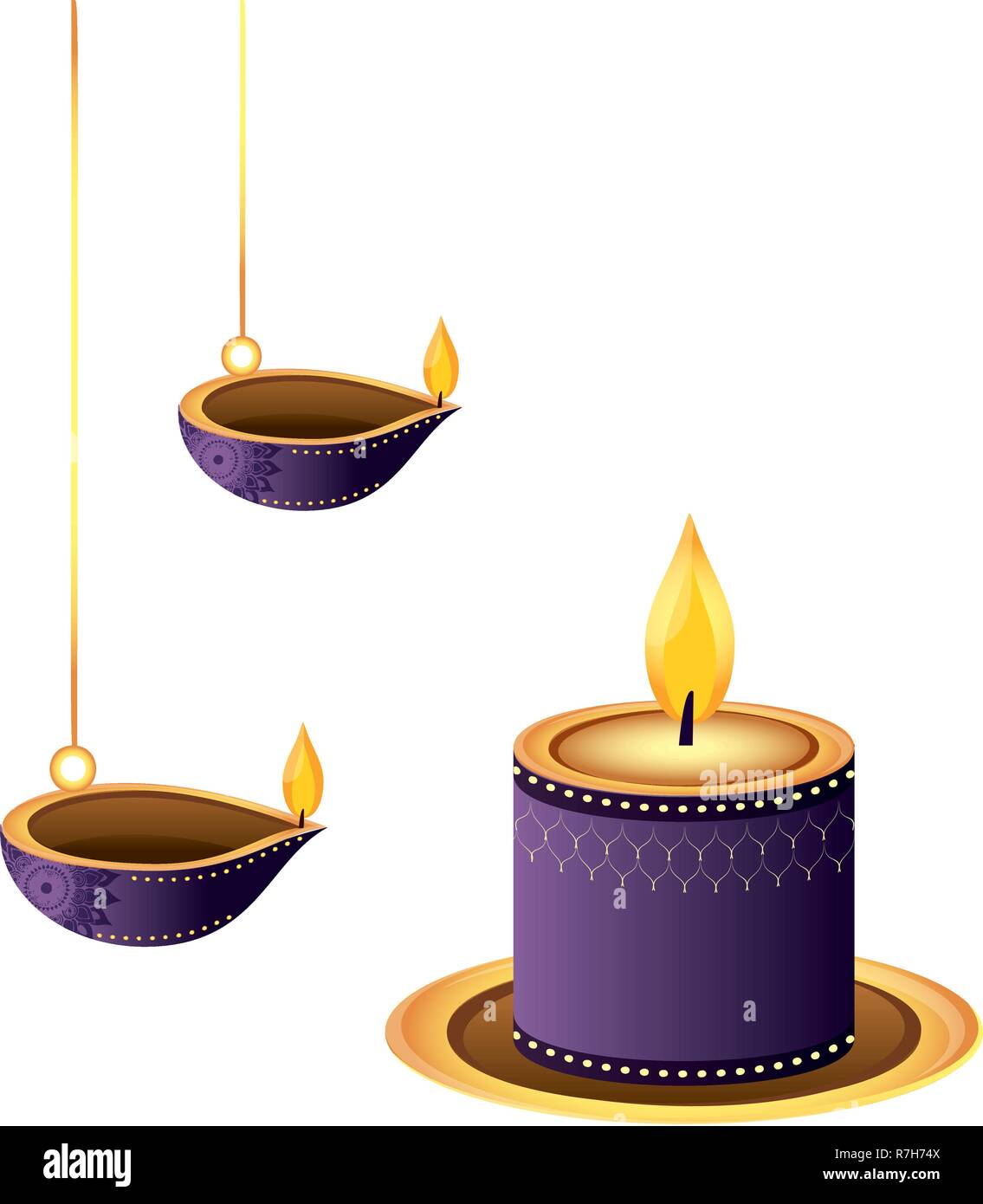 Lanterns oil candles hanging Stock Vector Image & Art Alamy