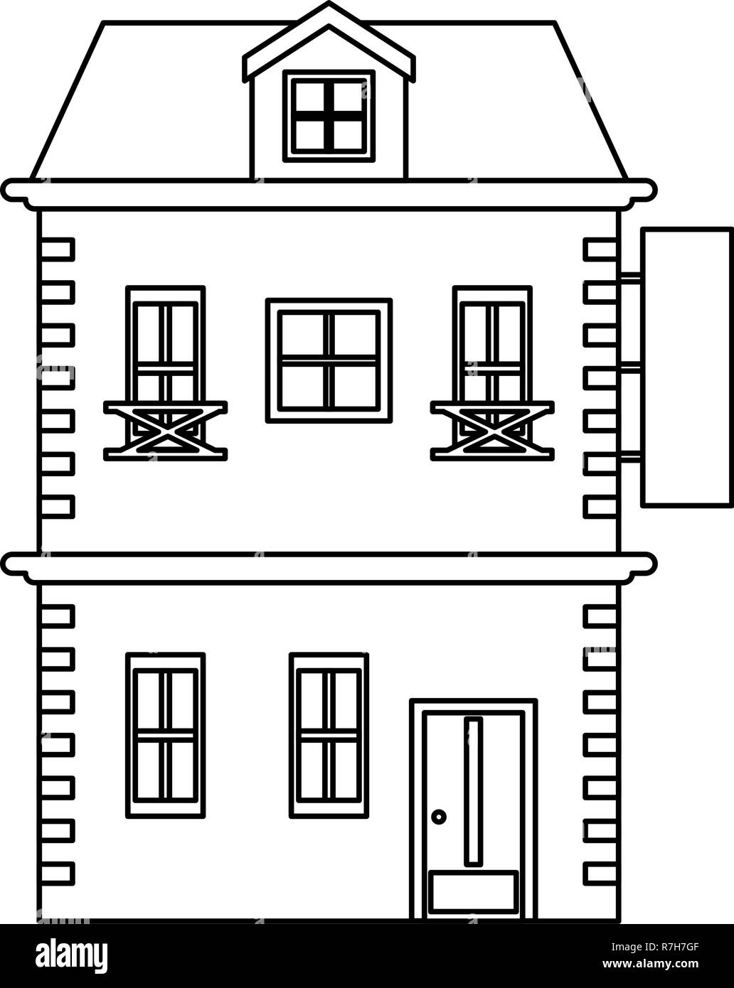 Real estate building black and white Stock Vector Image & Art - Alamy