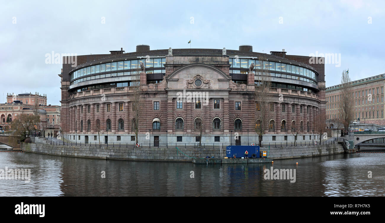 Government house (Riksdagshuset) in Stockholm, Sweden, in the morning Stock Photo