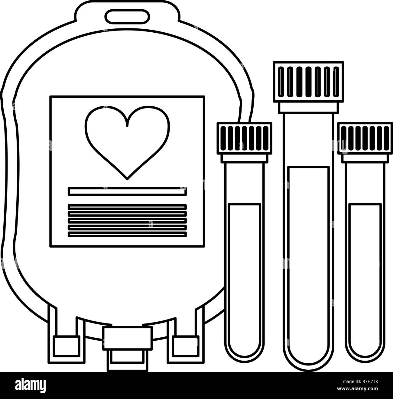 Blood donation campaign elements black and white Stock Vector Image ...