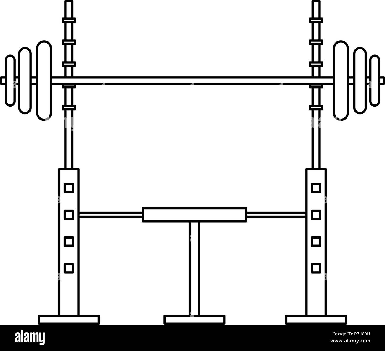 Gym chest weight lifting black and white Stock Vector Image & Art - Alamy