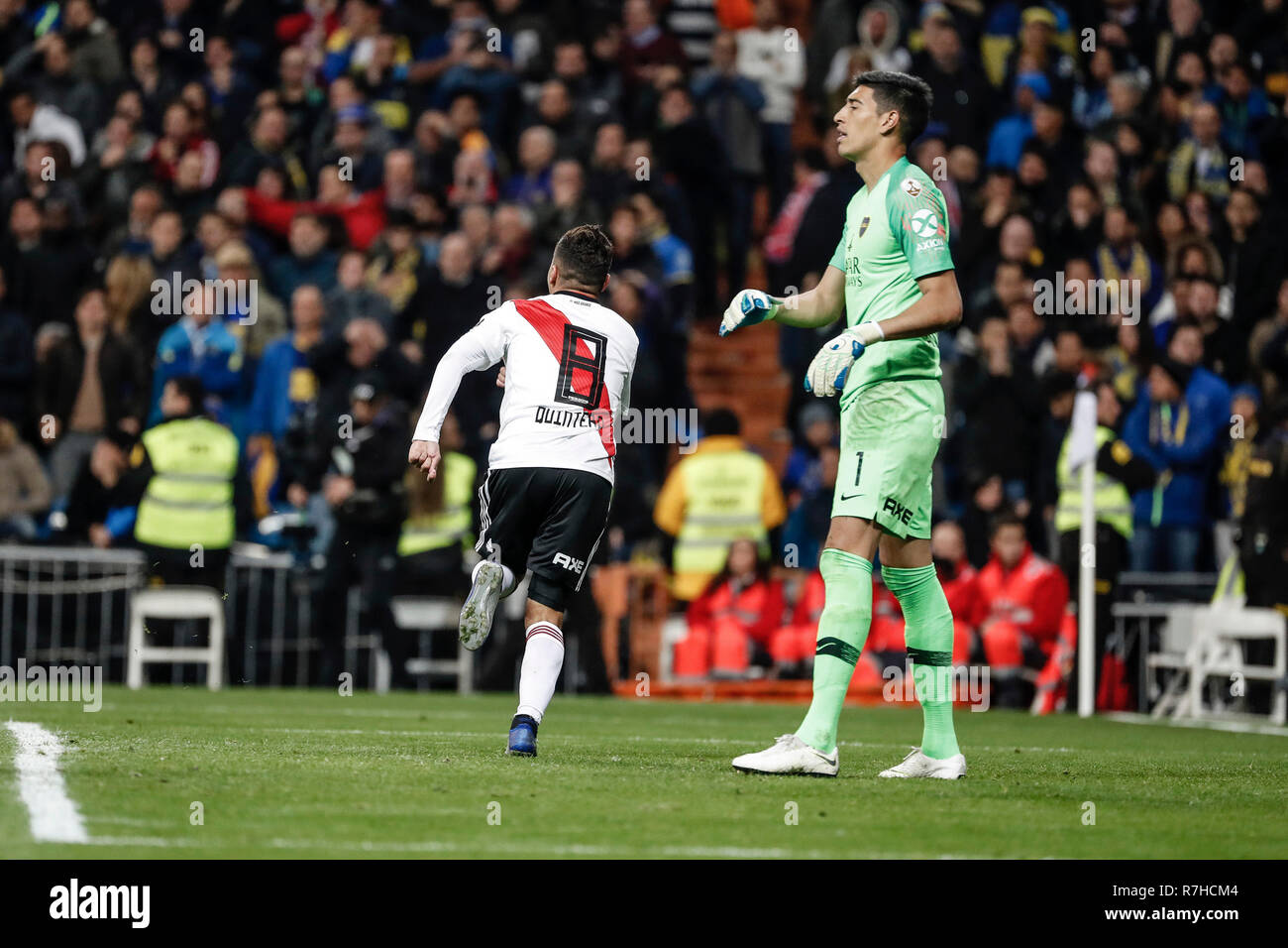 Santiago Bernabeu, Madrid, Spain. 9th Dec, 2018. Copa Libertadores final, second leg, River Plate versus Boca Juniors; Juan Quintero (River Plate) celebrates his goal which made it 2-1 Credit: Action Plus Sports/Alamy Live News Stock Photo