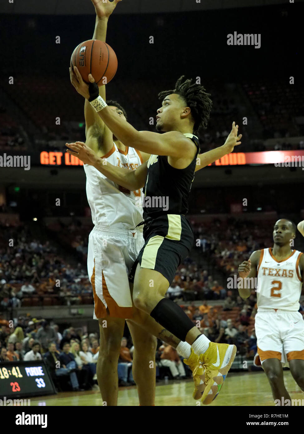 Austin, Texas, USA. 9th Dec 2018. Carsen Edwards #3 of the Purdue Boilermakers in action vs the Texas Longhorns at the Frank Erwin Center in Austin Texas. Texas defeats Purdue 72-68.Robert Backman/Cal Sport Media. Credit: Cal Sport Media/Alamy Live News Stock Photo