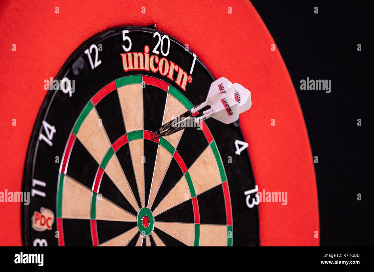 Dortmund Germany 26th Oct 18 James Wilson From England Throws A 180 During The European Darts Championship Edc In The Westfalenhalle A 180 Is About Hitting The Triple Of The Dartboard Three