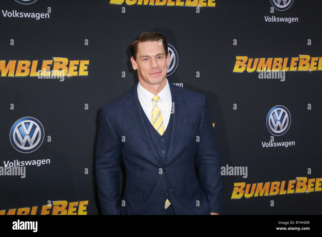 Hollywood, California, USA. 9th Dec, 2018. December 9, 2018 - Hollywood, California, U.S. - JOHN CENA poses upon arrival for the Global Premiere of 'BUMBLEBEE' presented by Paramount Pictures at The Chinese Theatre. Credit: Alexander Seyum/ZUMA Wire/Alamy Live News Stock Photo