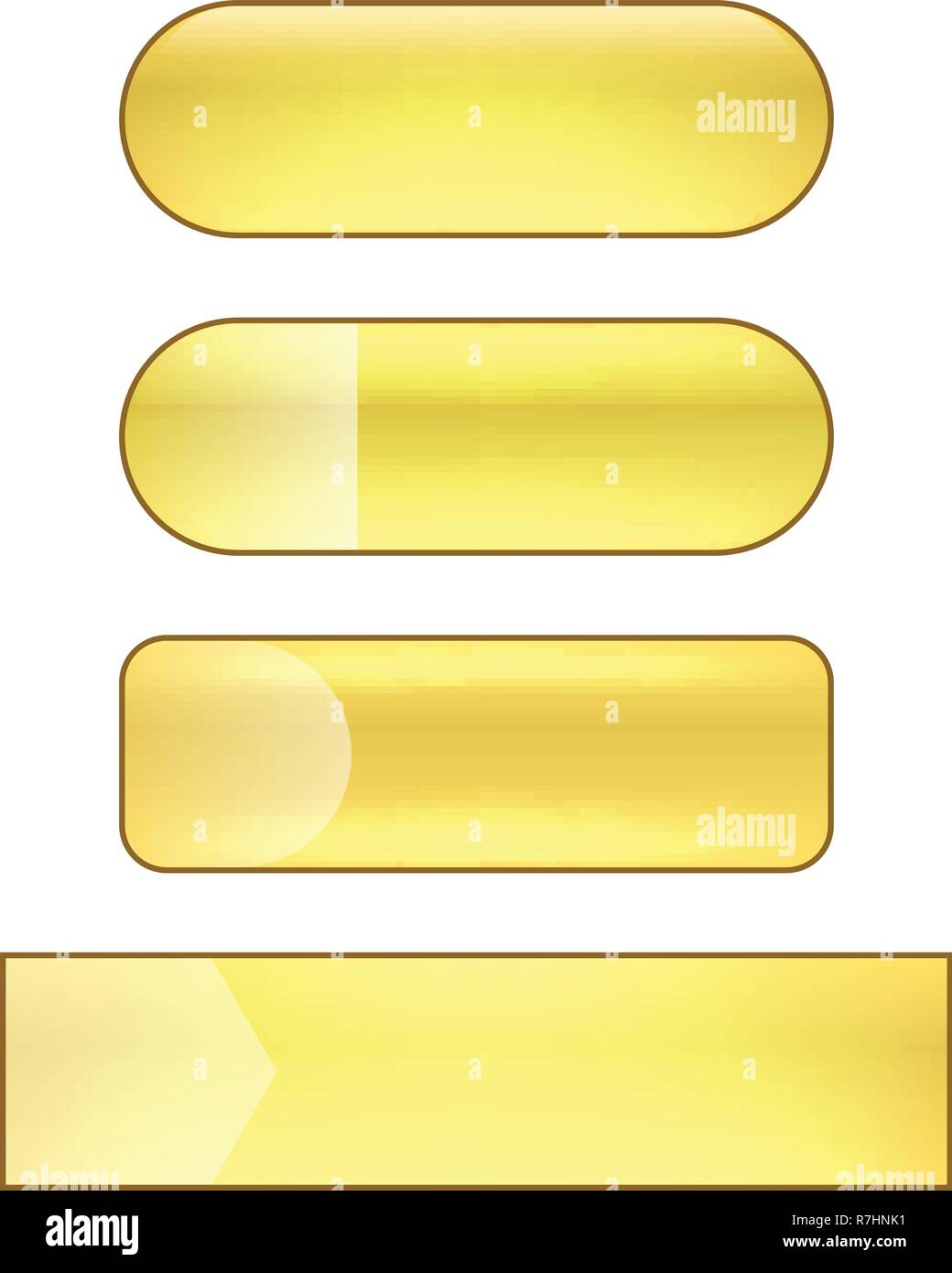 vector bright glossy web buttons set - golden Stock Vector Image & Art ...
