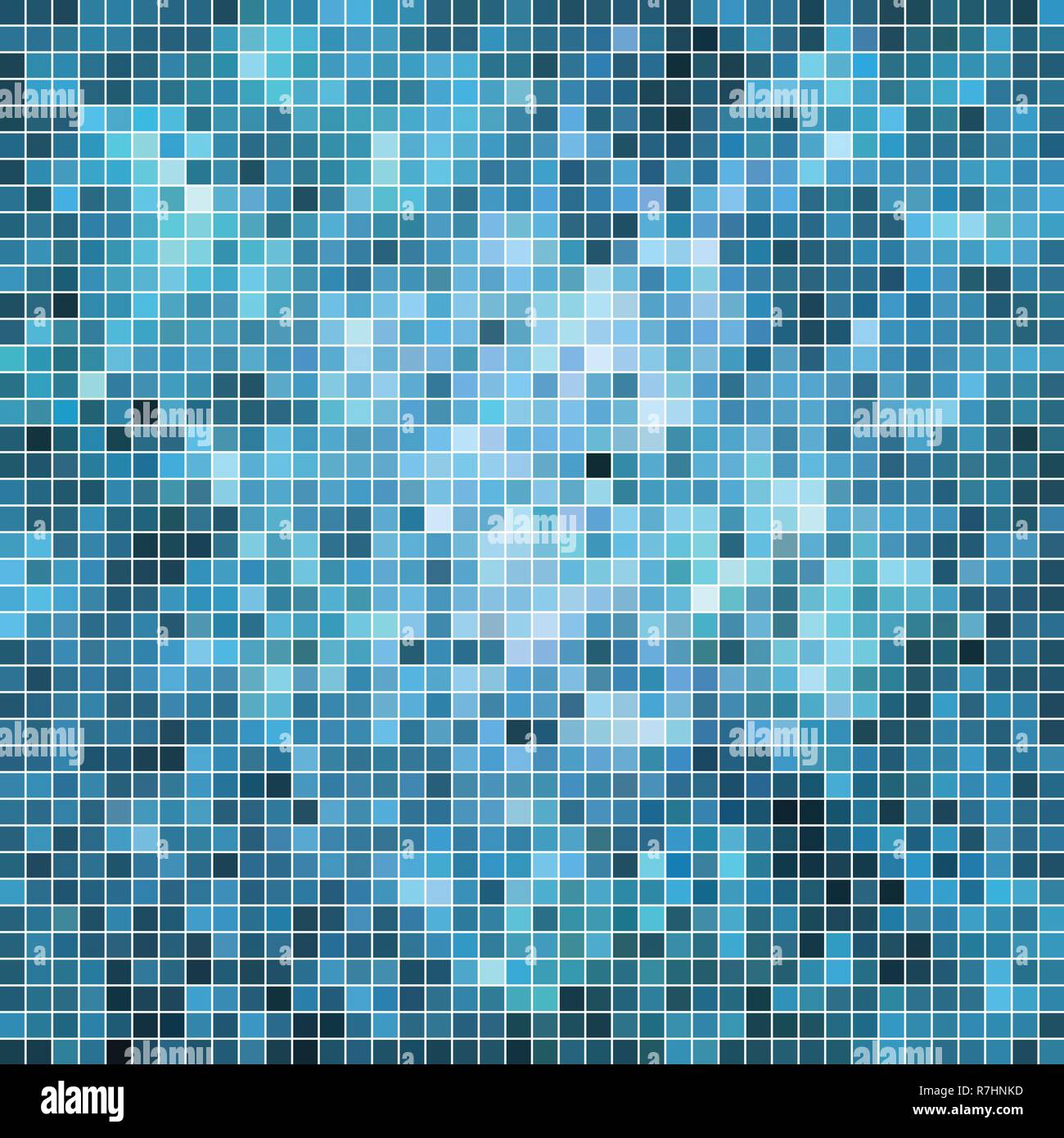 abstract vector square pixel mosaic background - blue Stock Vector ...