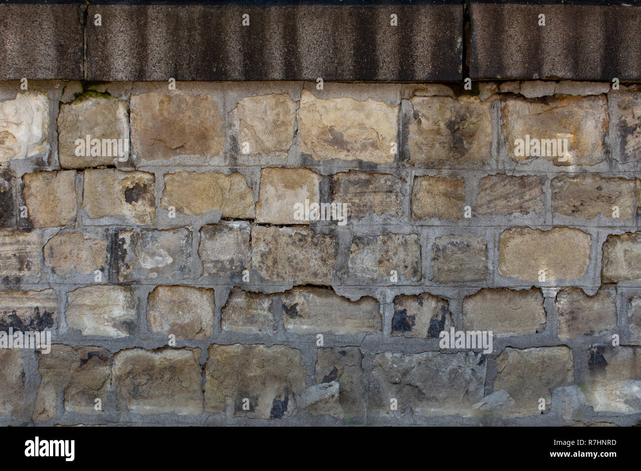 Wall with stone blocks texture. Stock Photo