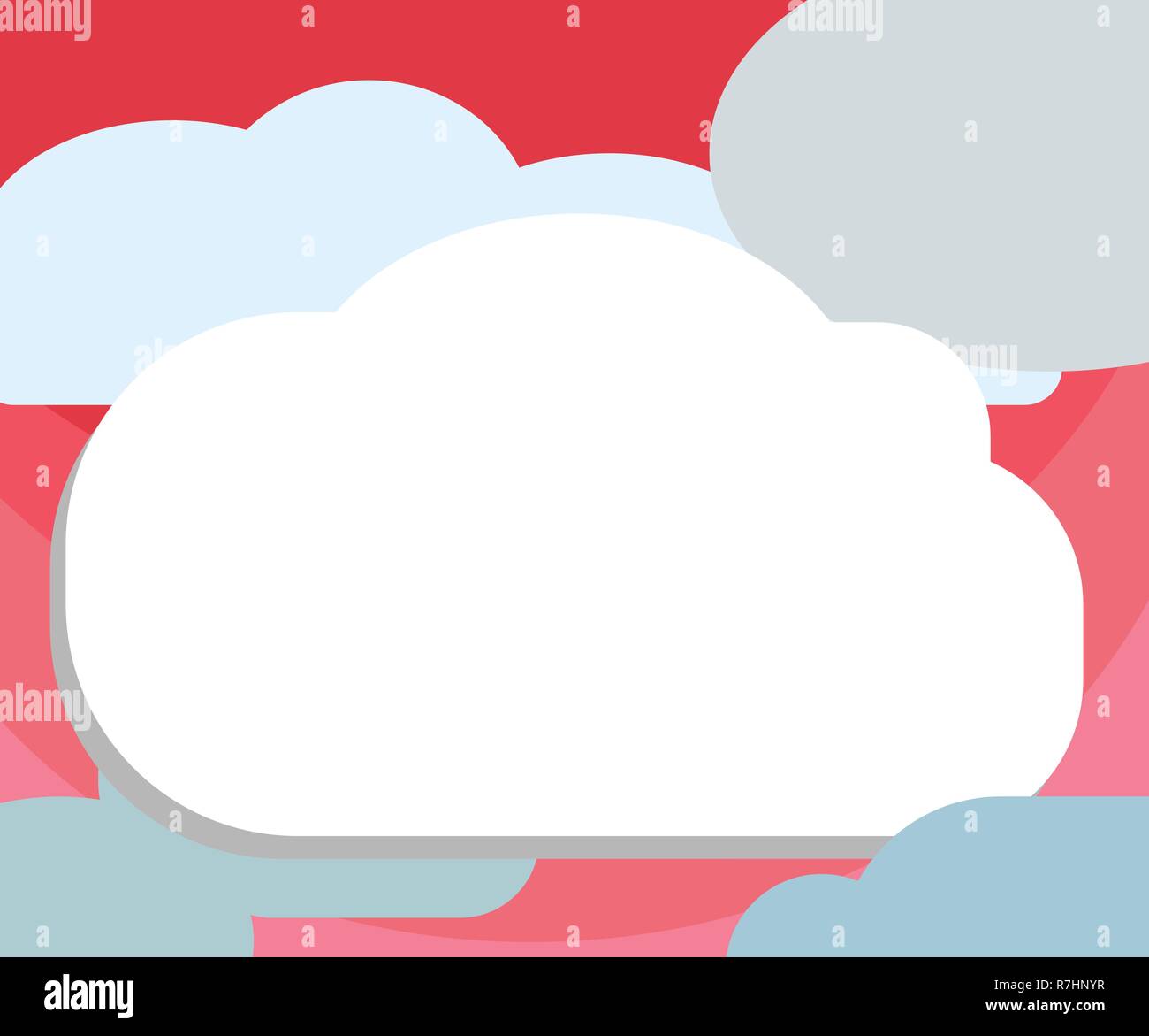 Flat design business Vector Illustration Empty template esp isolated Minimalist graphic layout template for advertising. Blank Halftone Cloud Shape Em Stock Vector