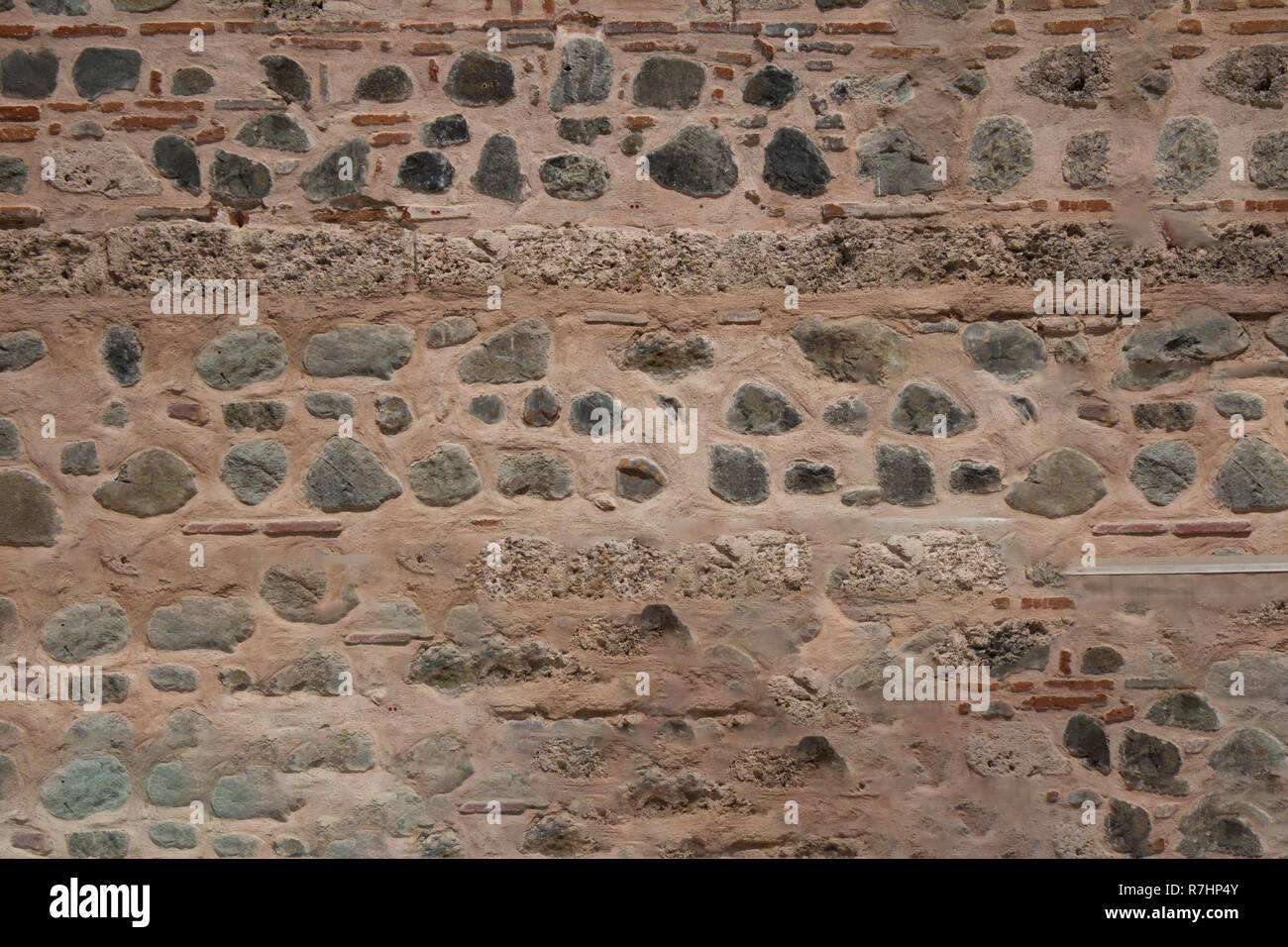 Wall with stone blocks texture. Stock Photo