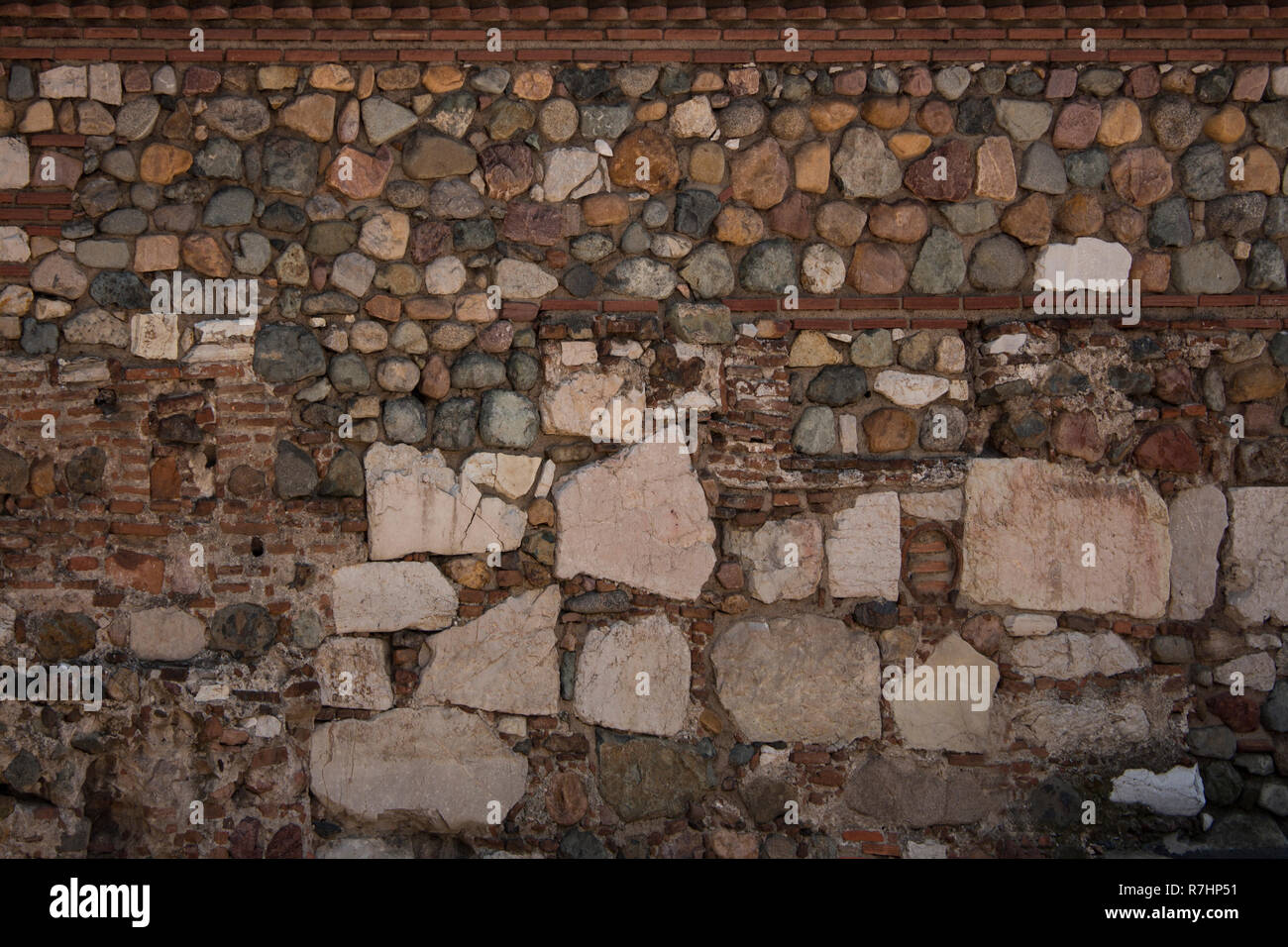Wall with stone blocks texture. Stock Photo
