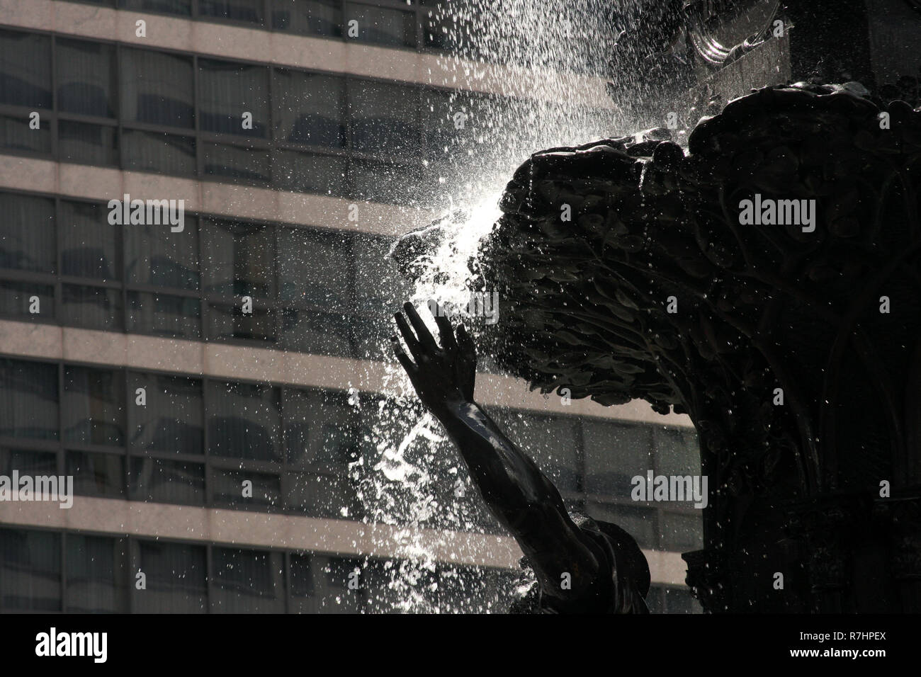 The Genius of Water fountain in downtown Cincinnati, Ohio, USA Stock