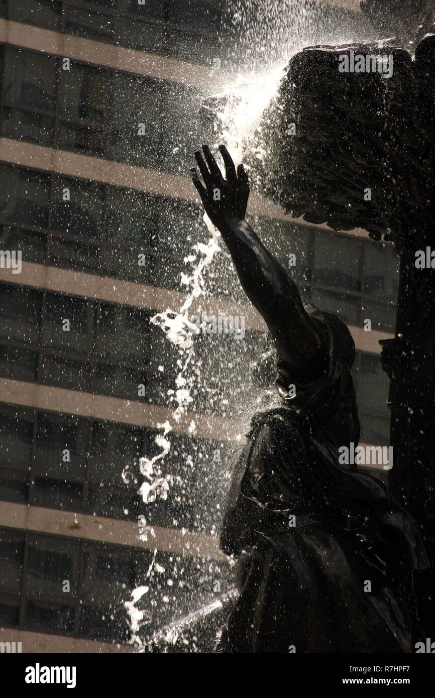 The Genius of Water fountain in downtown Cincinnati, Ohio Stock Photo