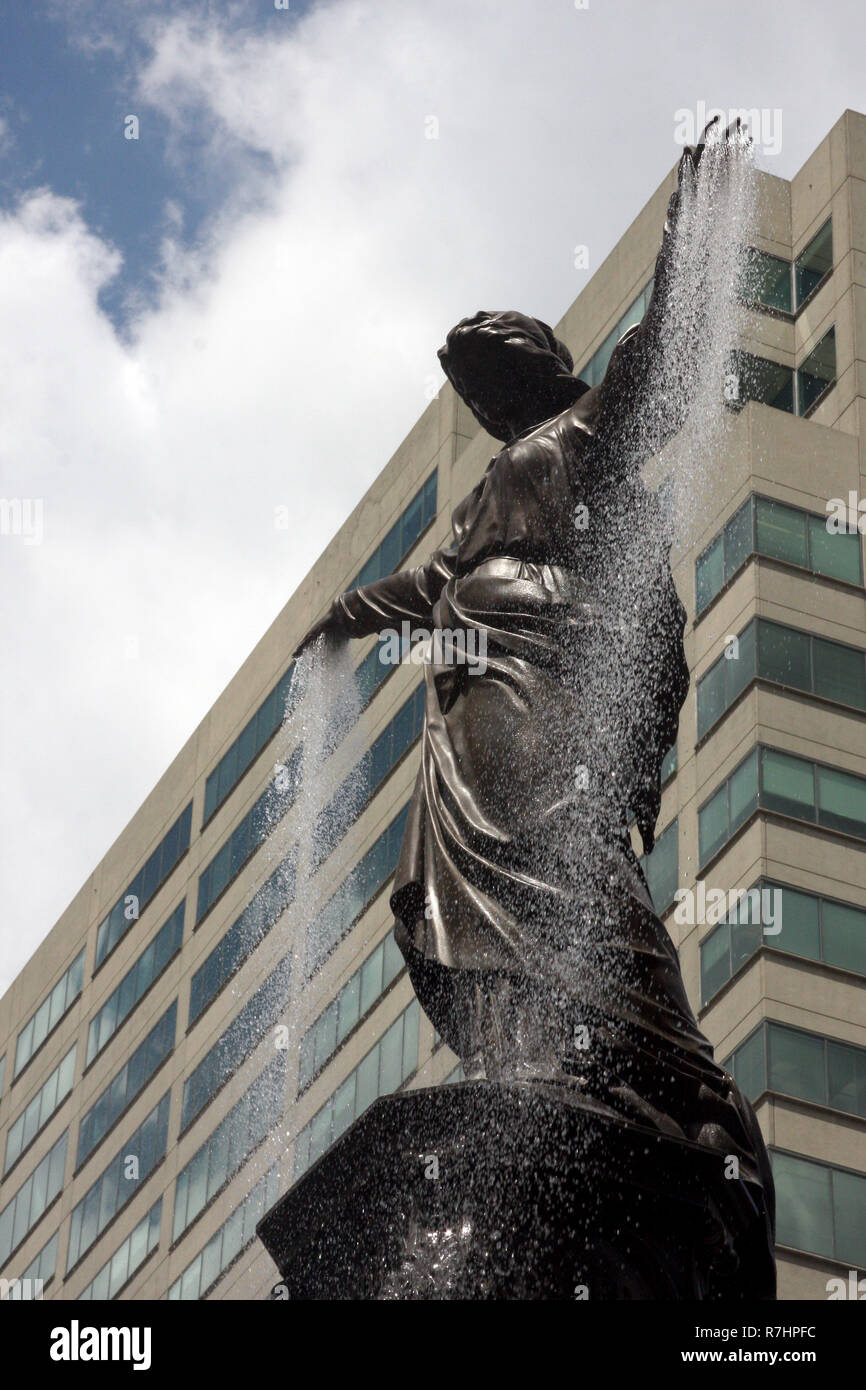 The Genius of Water fountain in downtown Cincinnati, Ohio, USA Stock