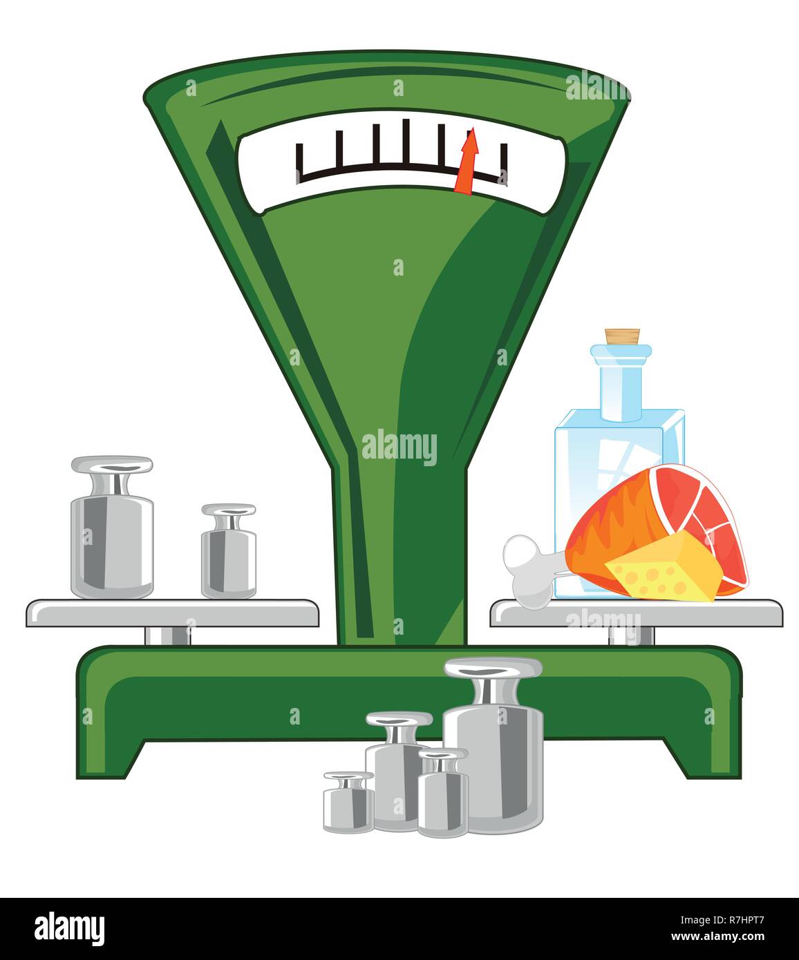 Scales with cargo and product vector illustration Stock Vector