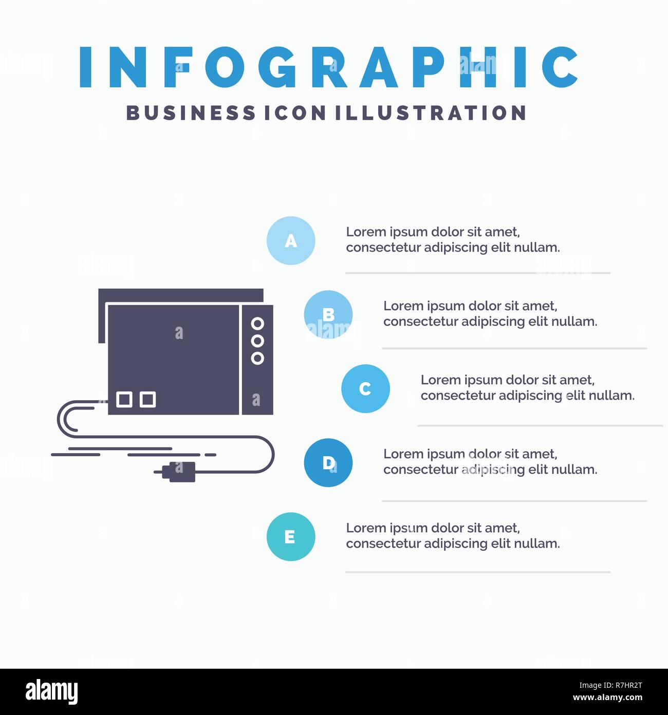audio, card, external, interface, sound Infographics Template for Website and Presentation. GLyph Gray icon with Blue infographic style vector illustr Stock Vector