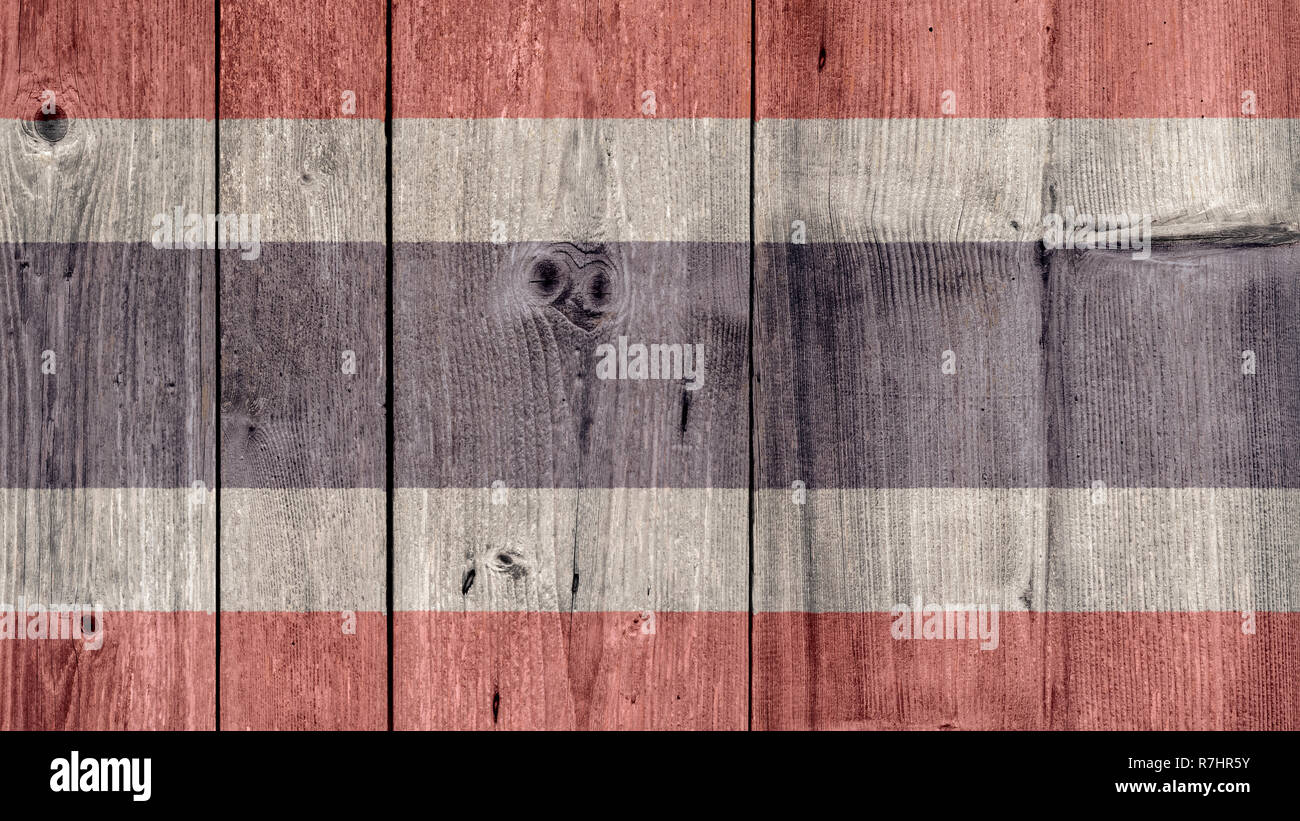 Thailand Politics News Concept: Thai Flag Wooden Fence Stock Photo - Alamy